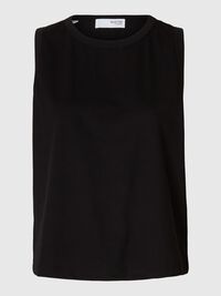 100% BAUMWOLL TANKTOP, Black, highres