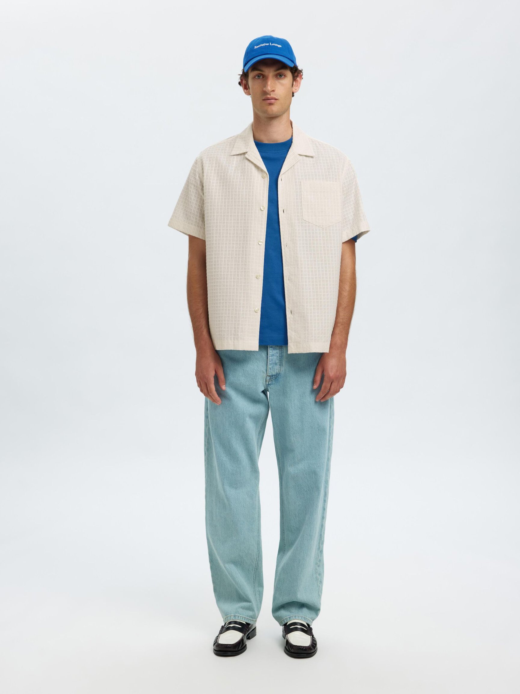 STRUCTURED KURZARMHEMD