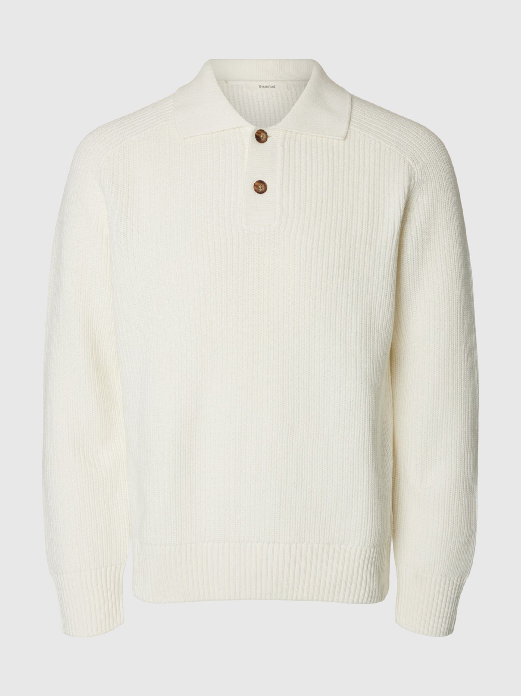 RIBBED KNITTED POLO SHIRT