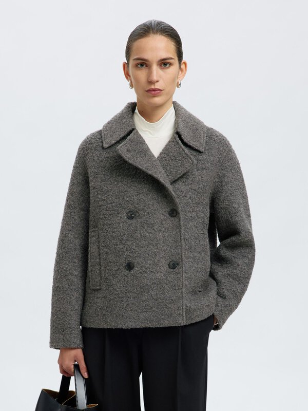 Wool Blend Boucle Short Jacket