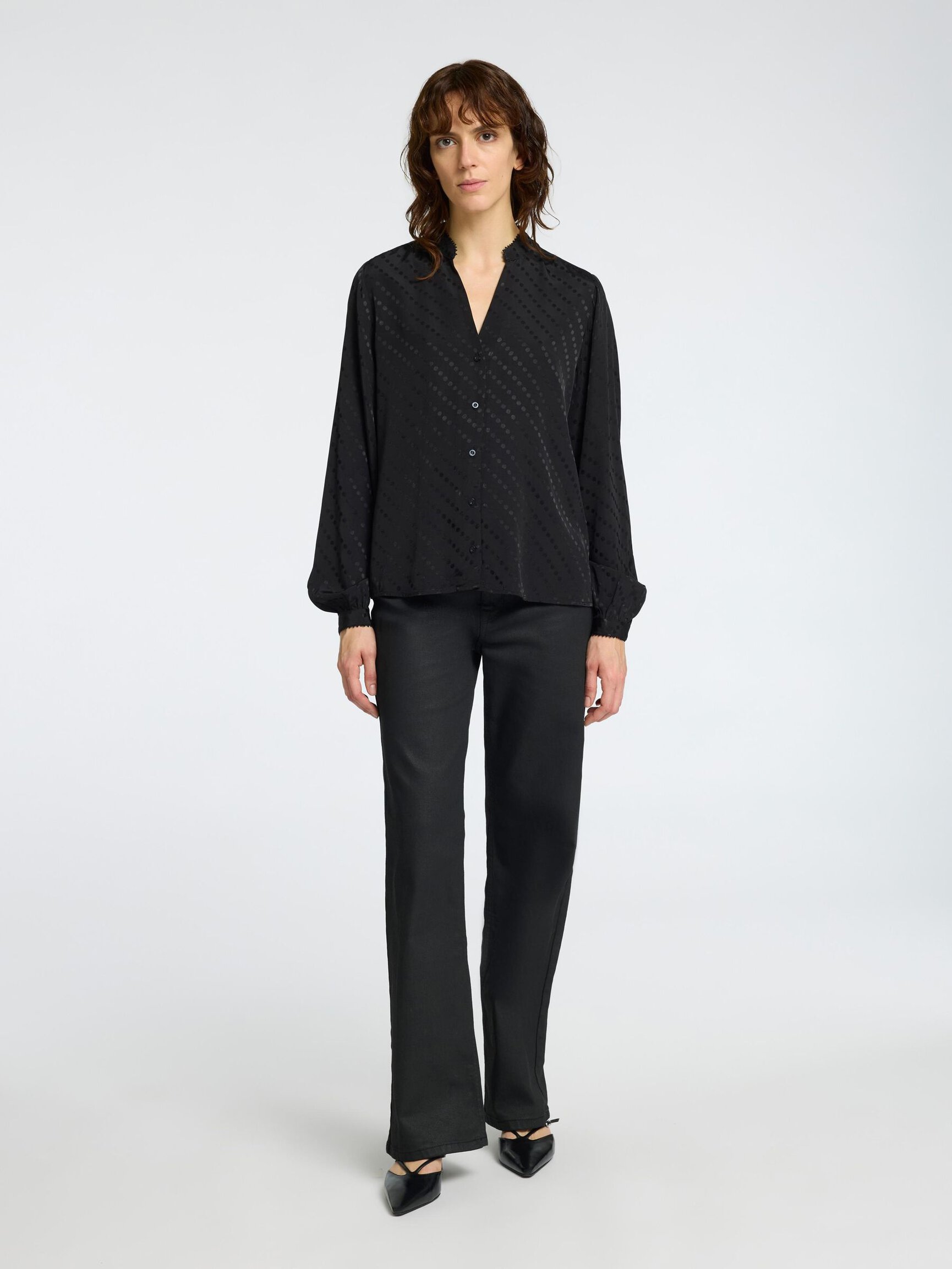 VISCOSEMIX SHIRT MET LANGE MOUWEN