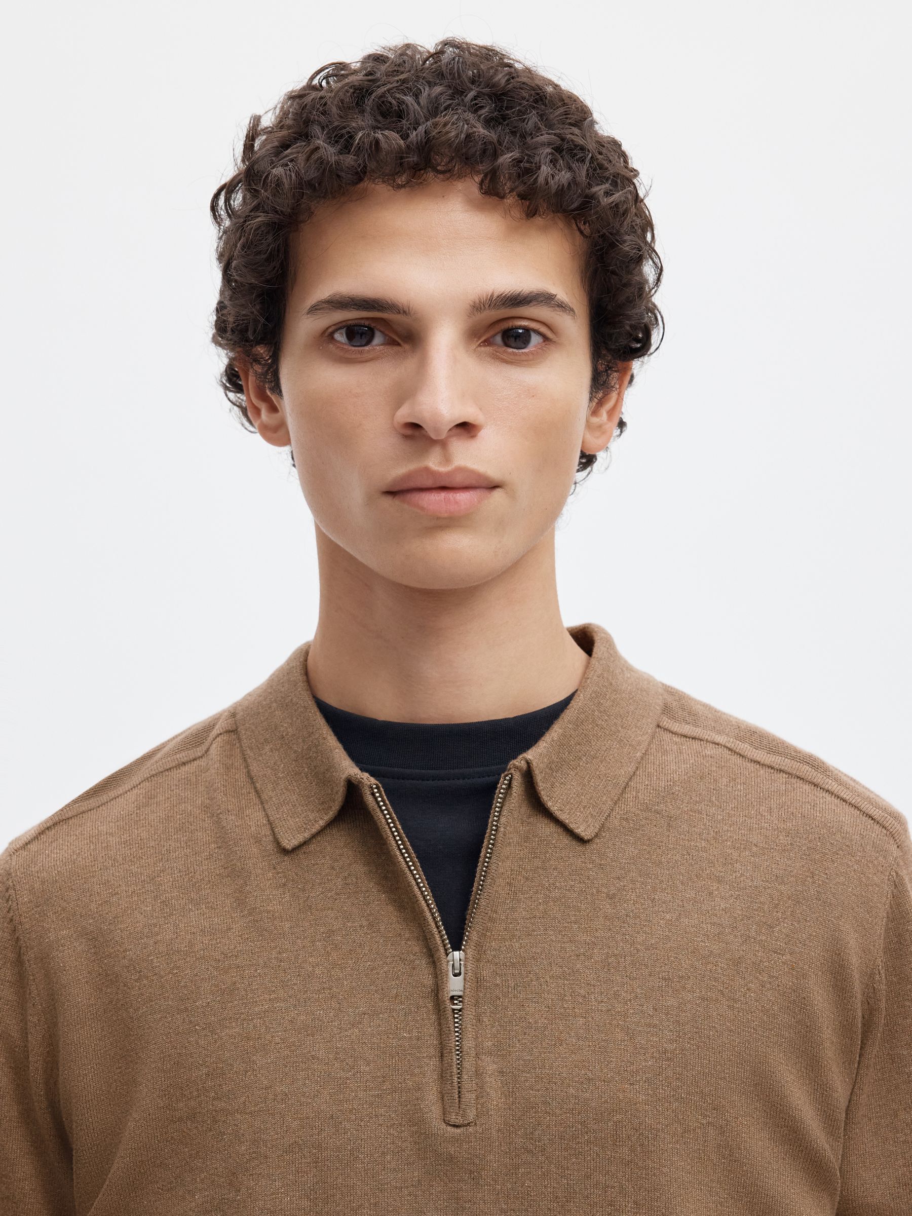 KNITTED LONG-SLEEVED POLO