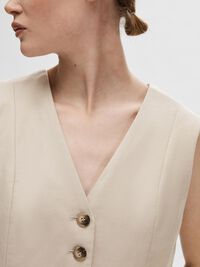 TAILORED LEINENMIX WESTE, Humus, highres