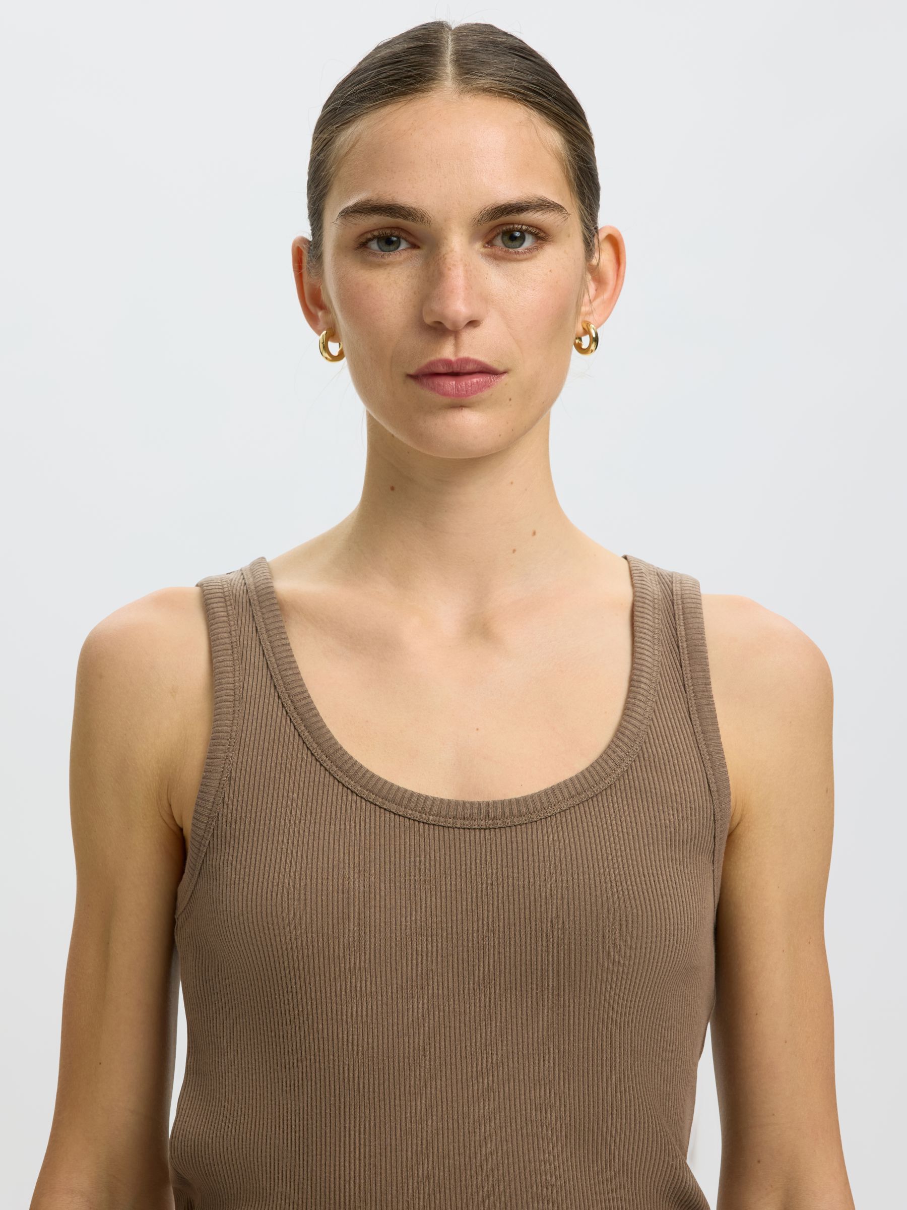 RIBBED COTTON TANK TOP