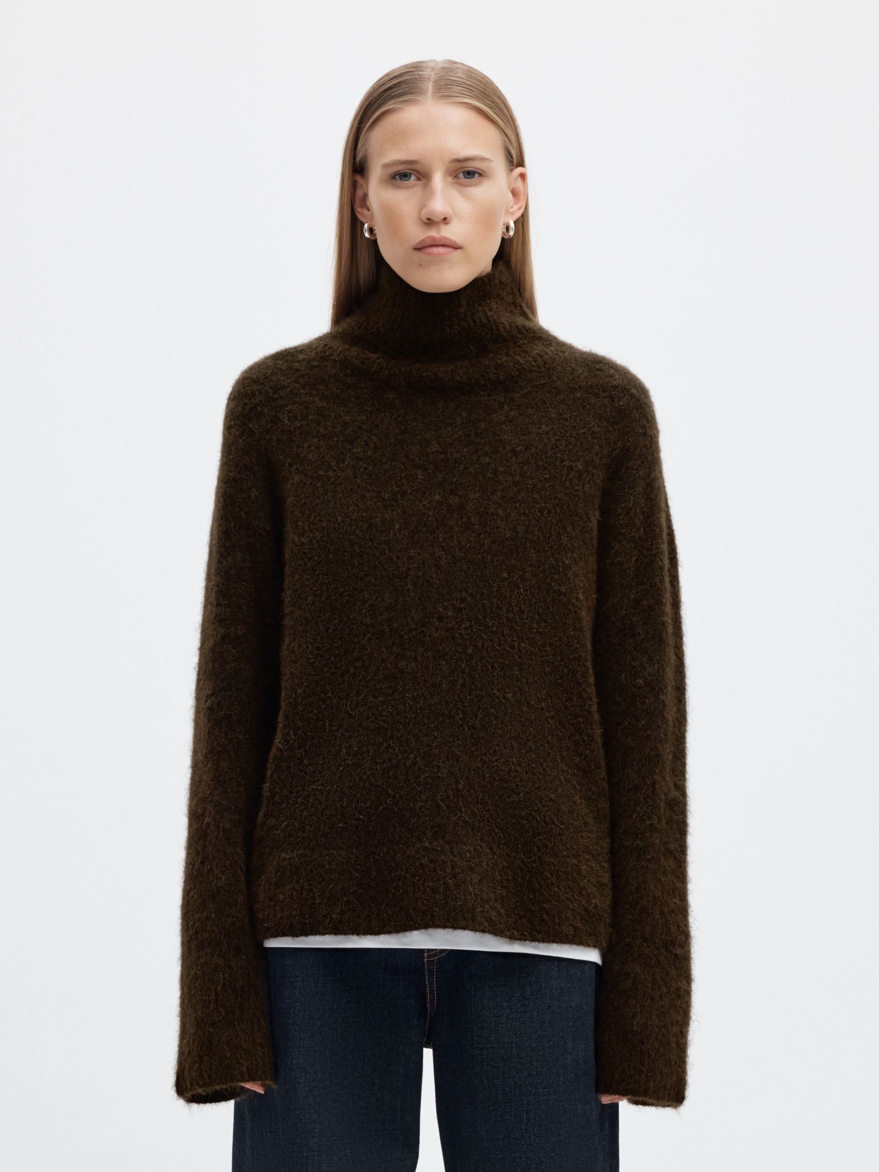 WOOL BLEND HIGH-NECK JUMPER