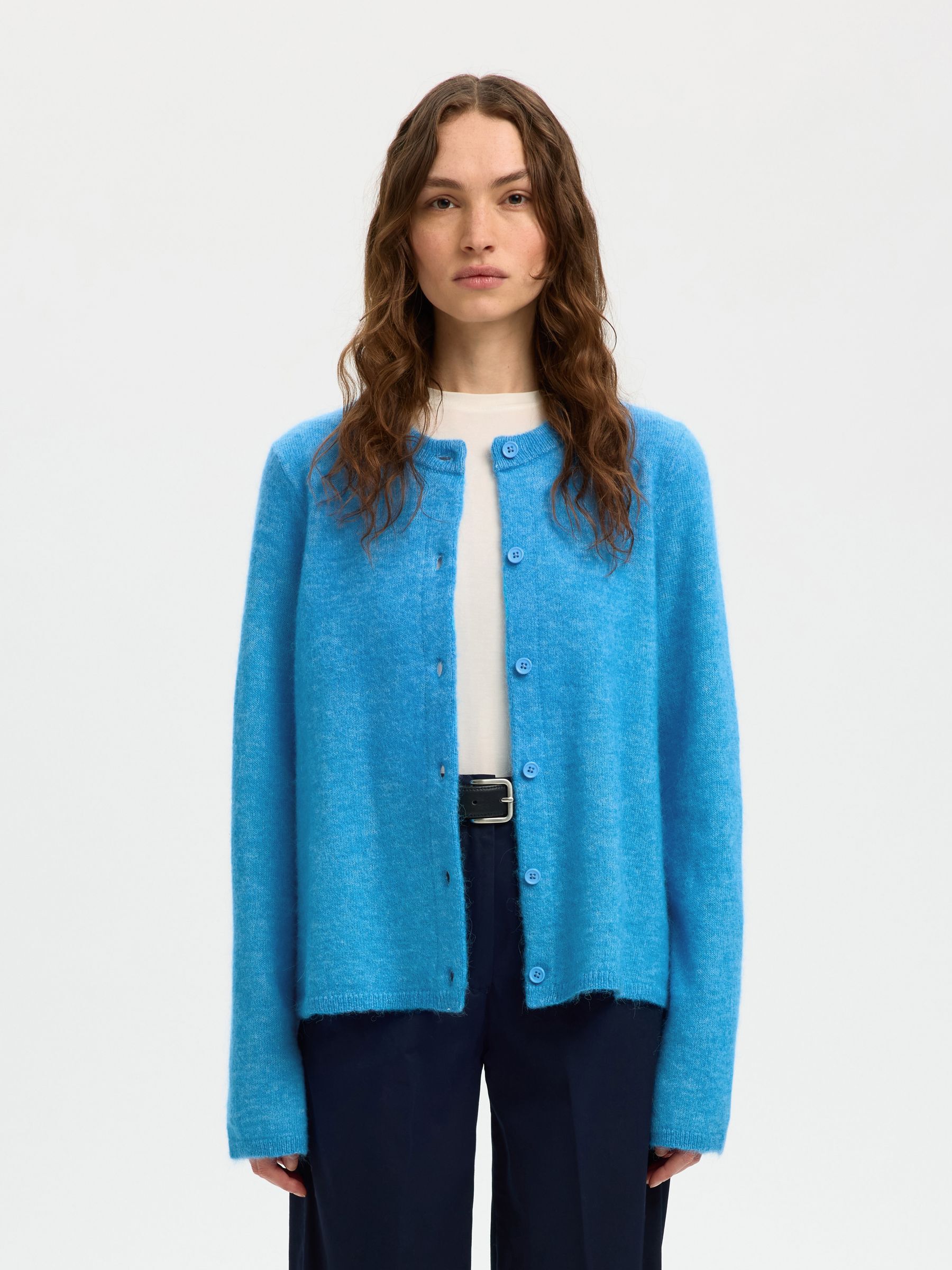 WOOL BLEND KNITTED CARDIGAN