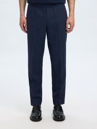 LINNENMIX PANTALON, Dark Navy, highres