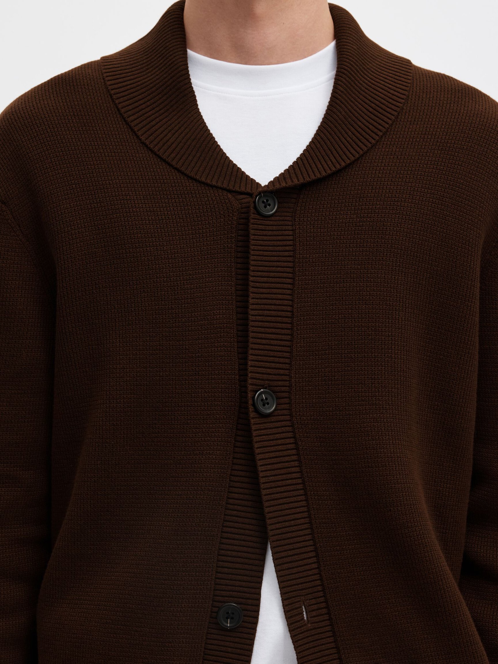 ORGANIC COTTON SHAWL COLLAR CARDIGAN