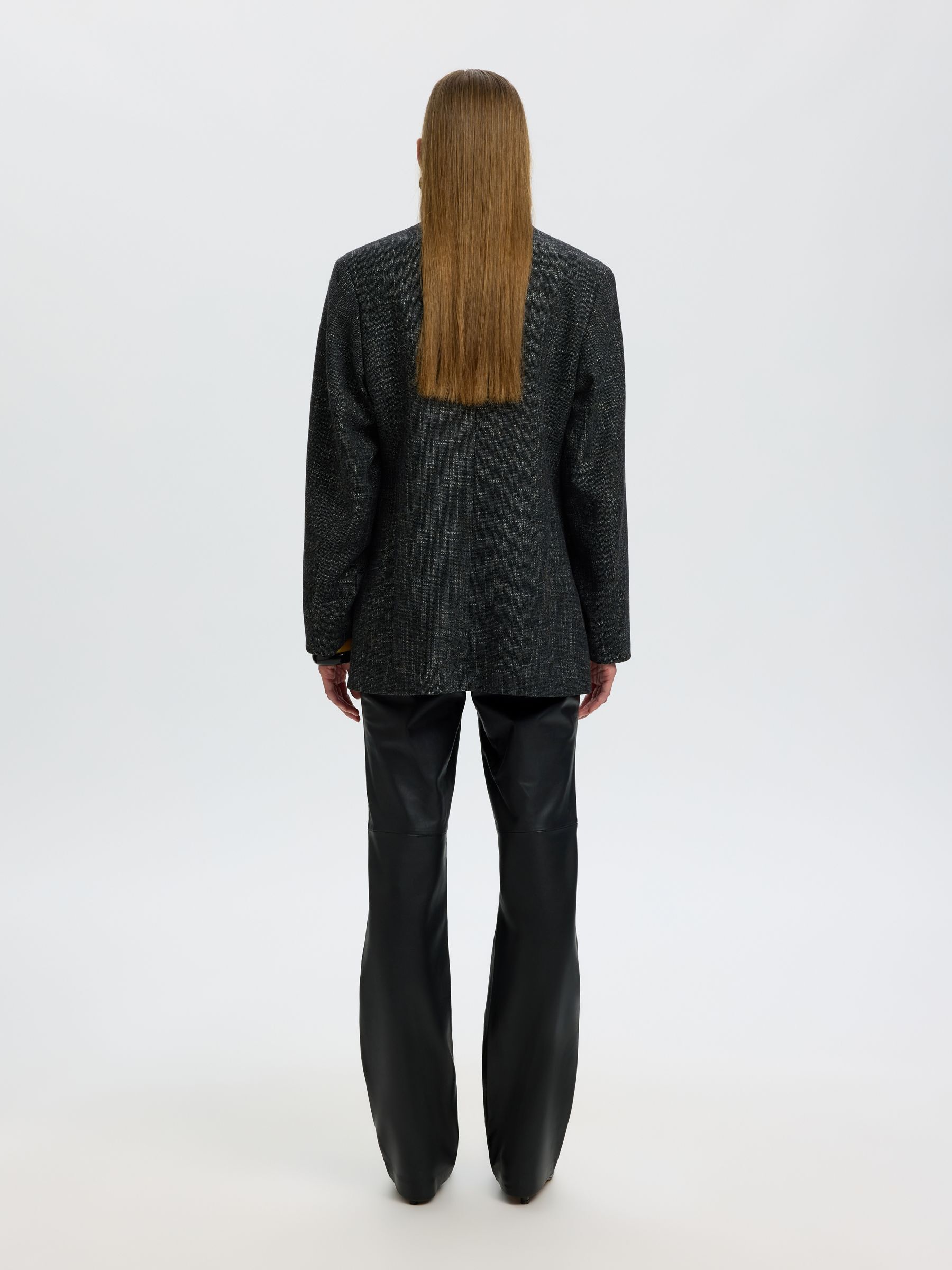 STRAIGHT FIT LEATHER TROUSERS
