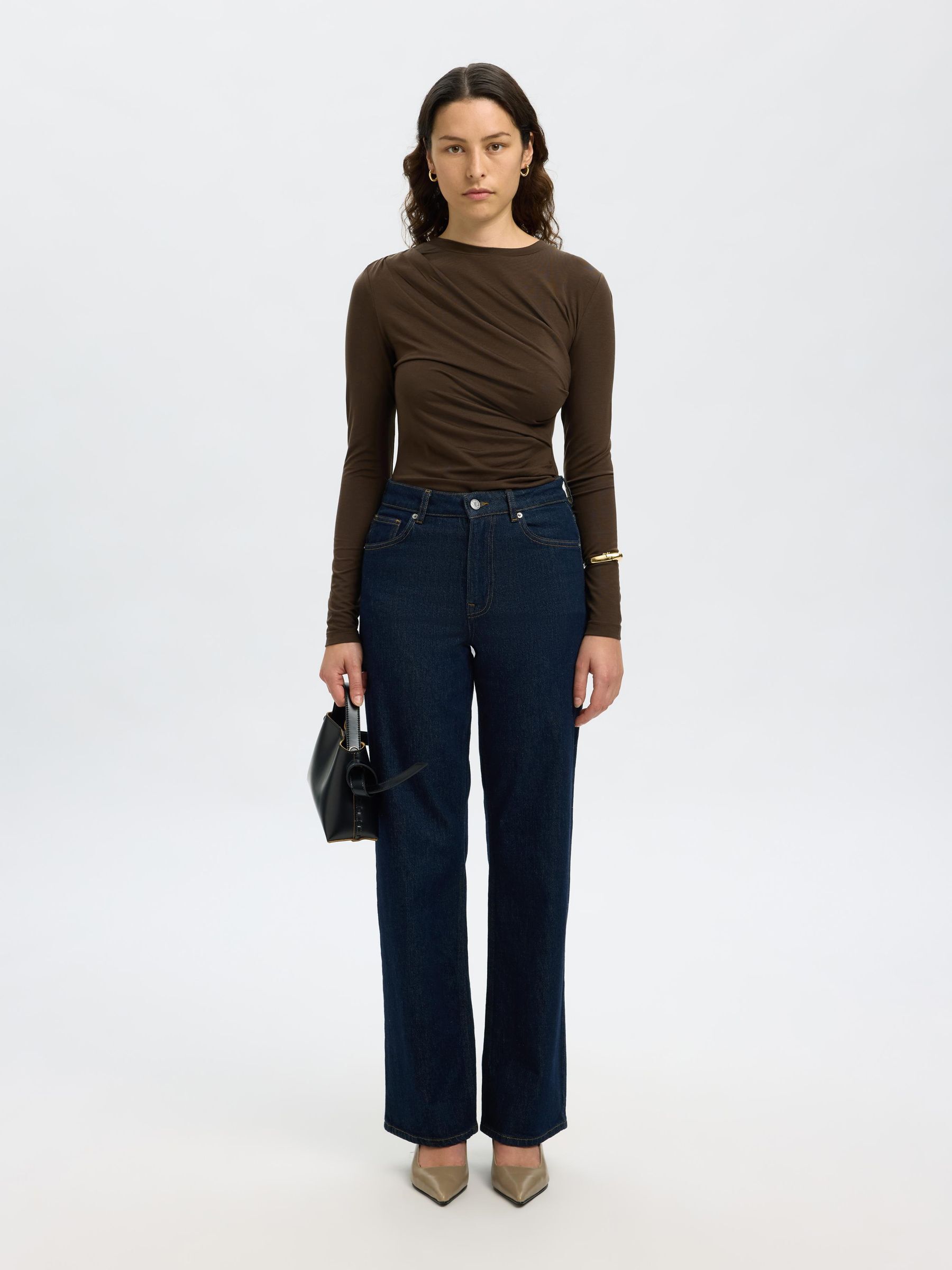 DRAPED LONG SLEEVED TOP
