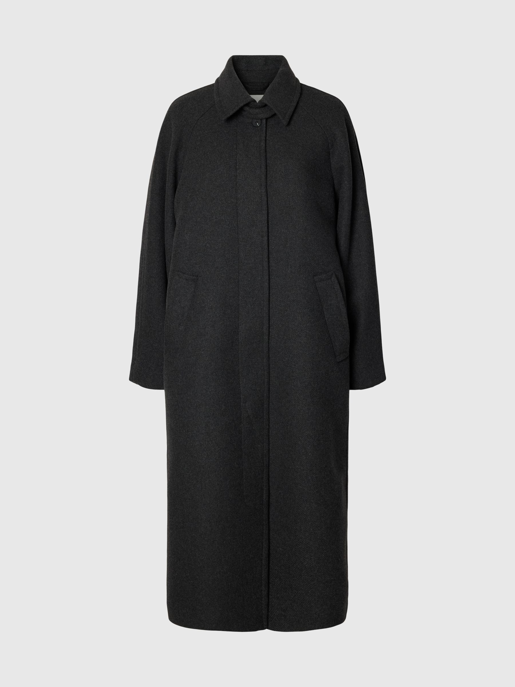 LAINE MÉLANGÉE LONG MANTEAU
