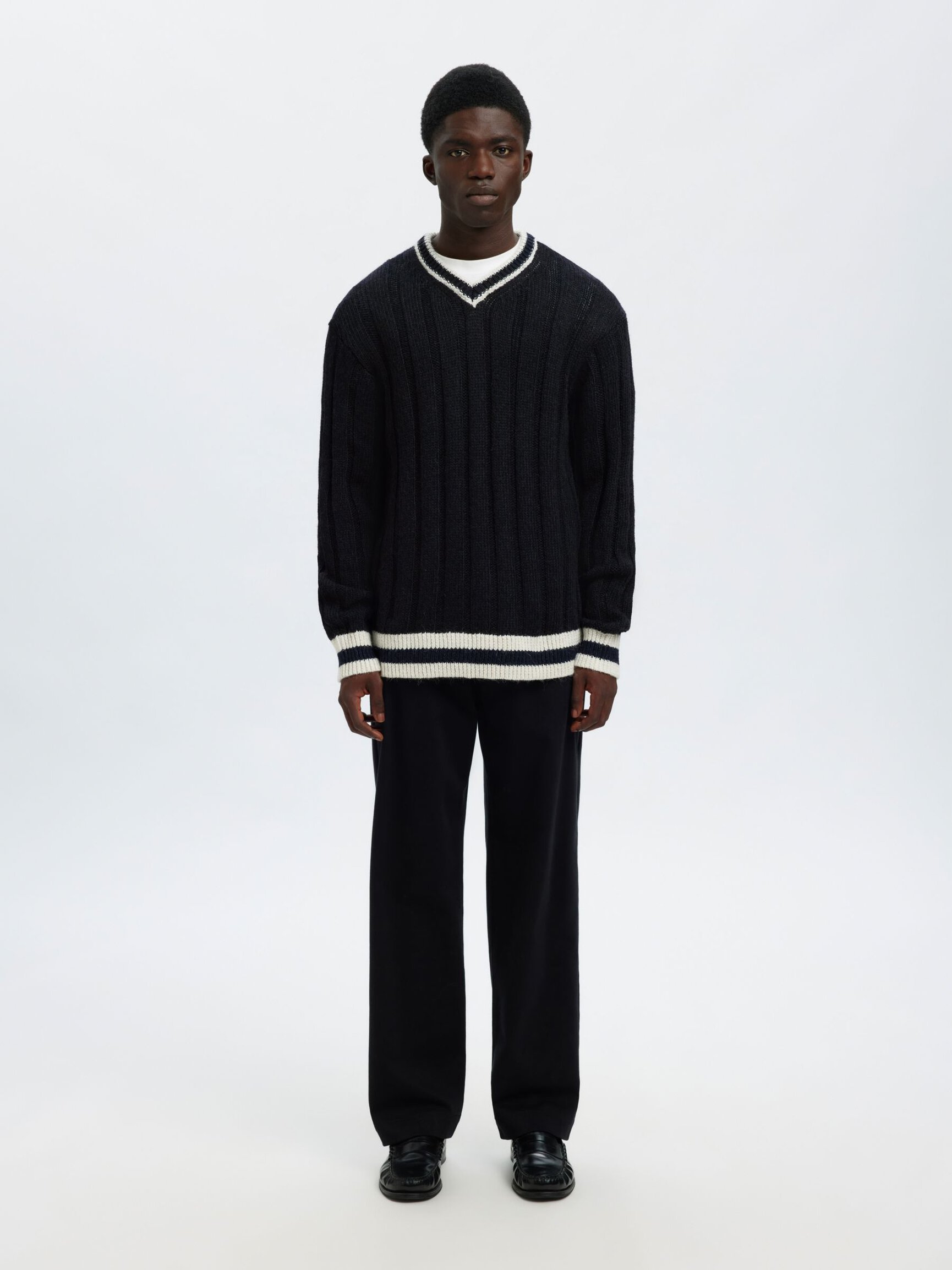 MEZCLA DE LANA JERSEY DE CUELLO EN PICO