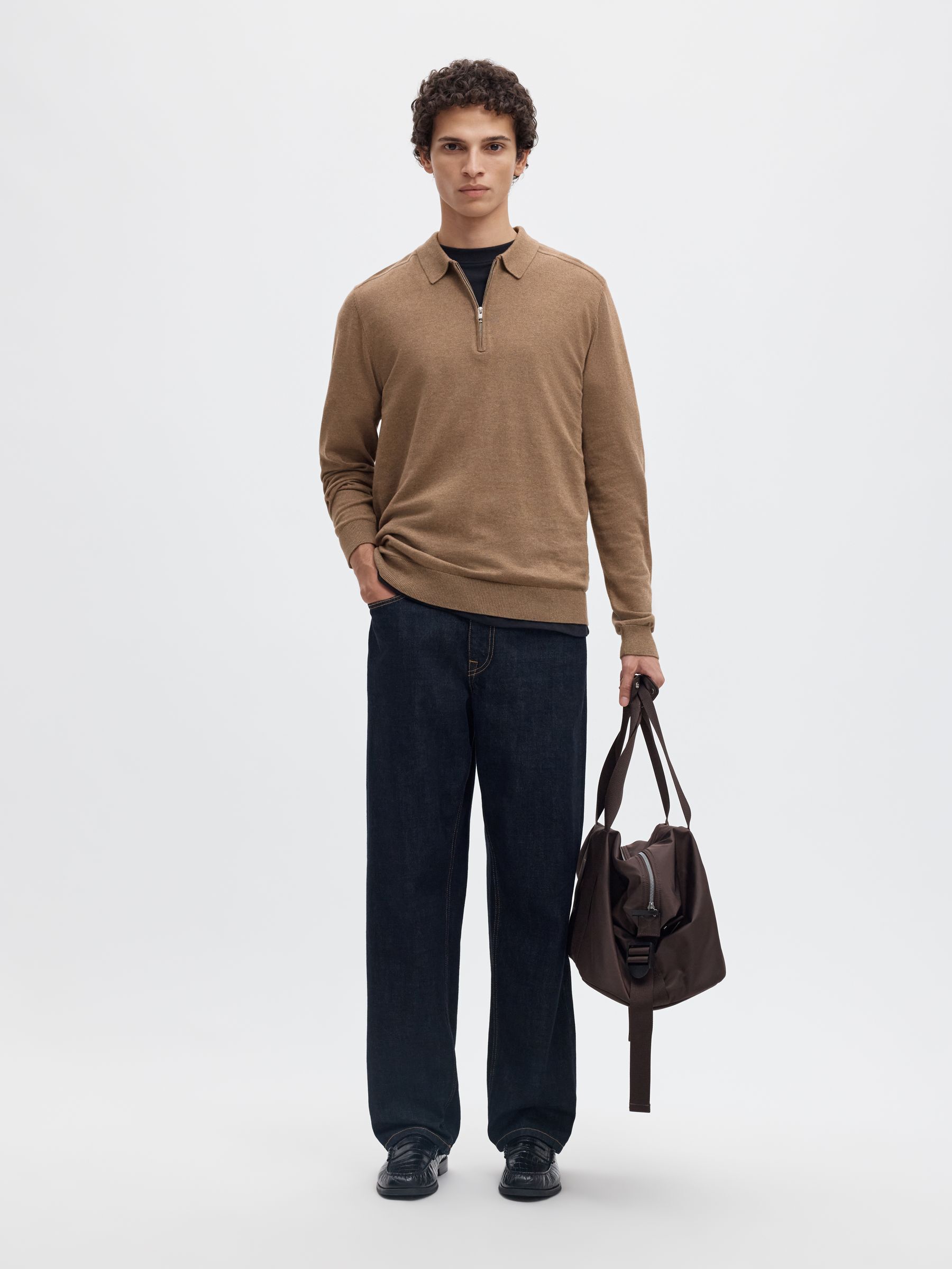 KNITTED LONG-SLEEVED POLO