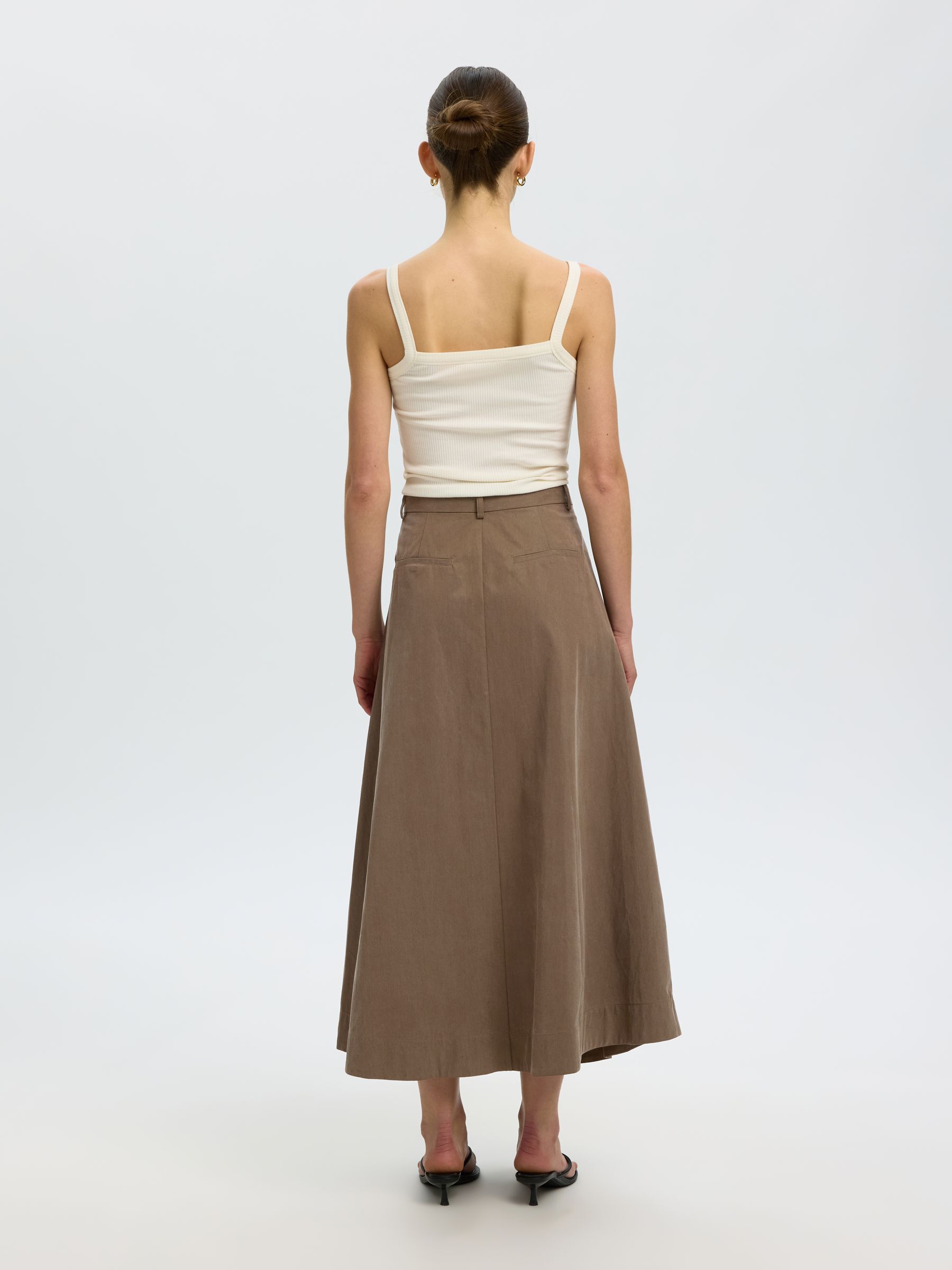 COTTON BLEND MIDI SKIRT