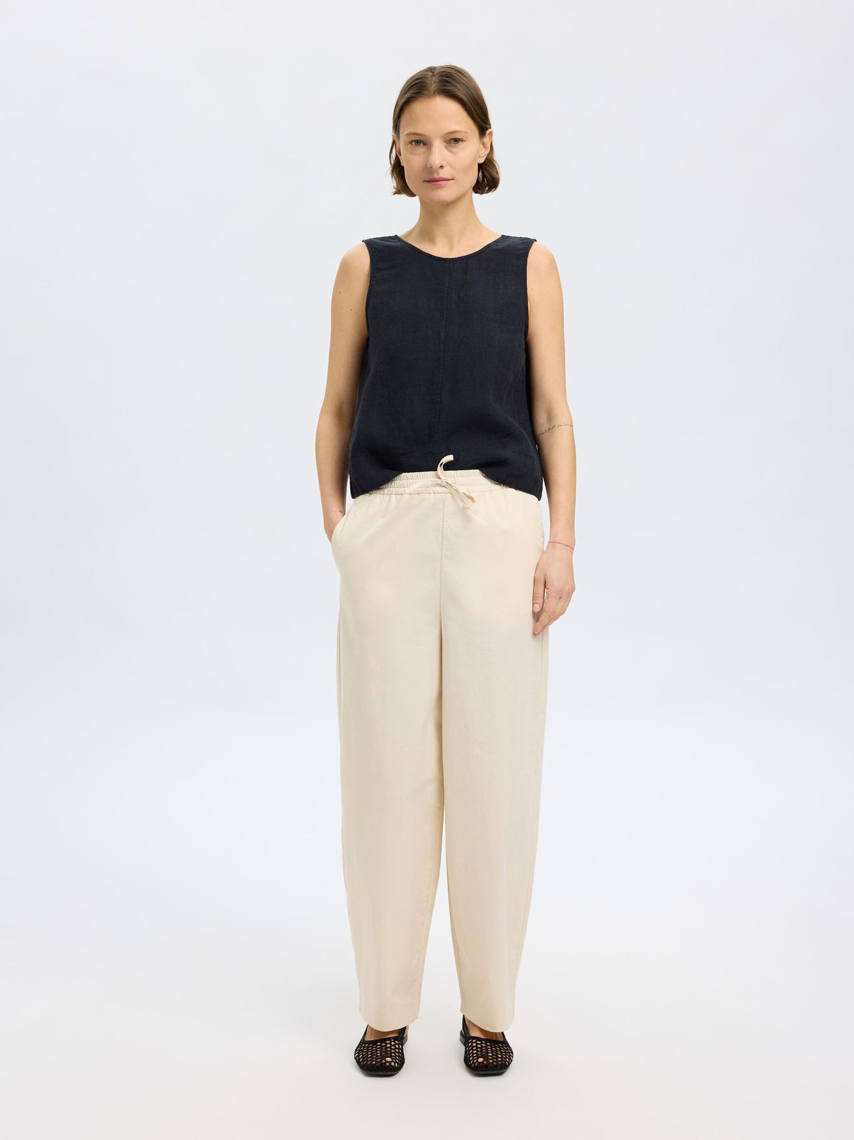 100% LINEN REVERSIBLE TOP