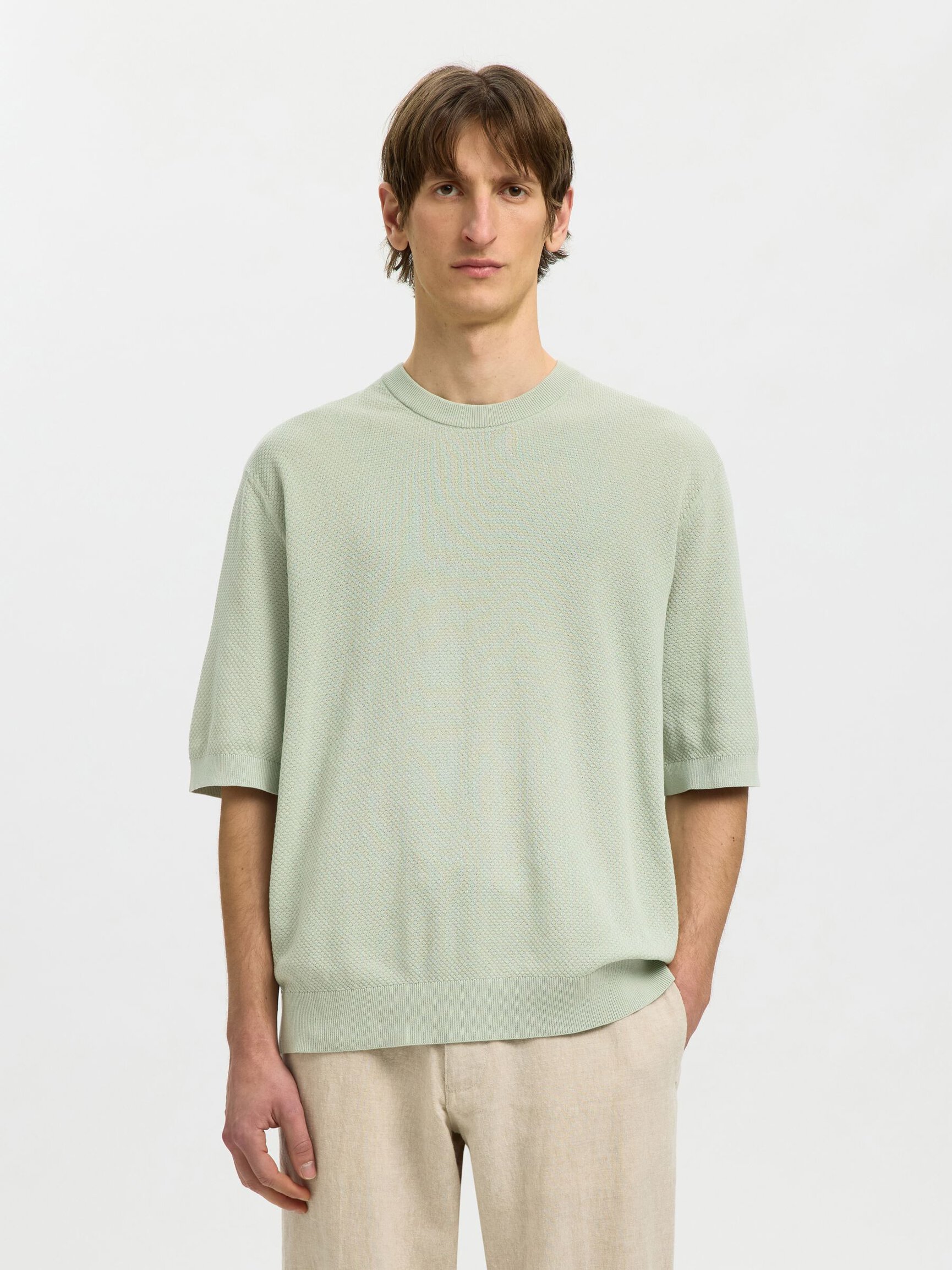 KNITTED COTTON T-SHIRT