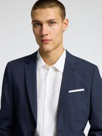 SLIM FIT SINGLE-BREASTED BLAZER, Dark Navy, highres