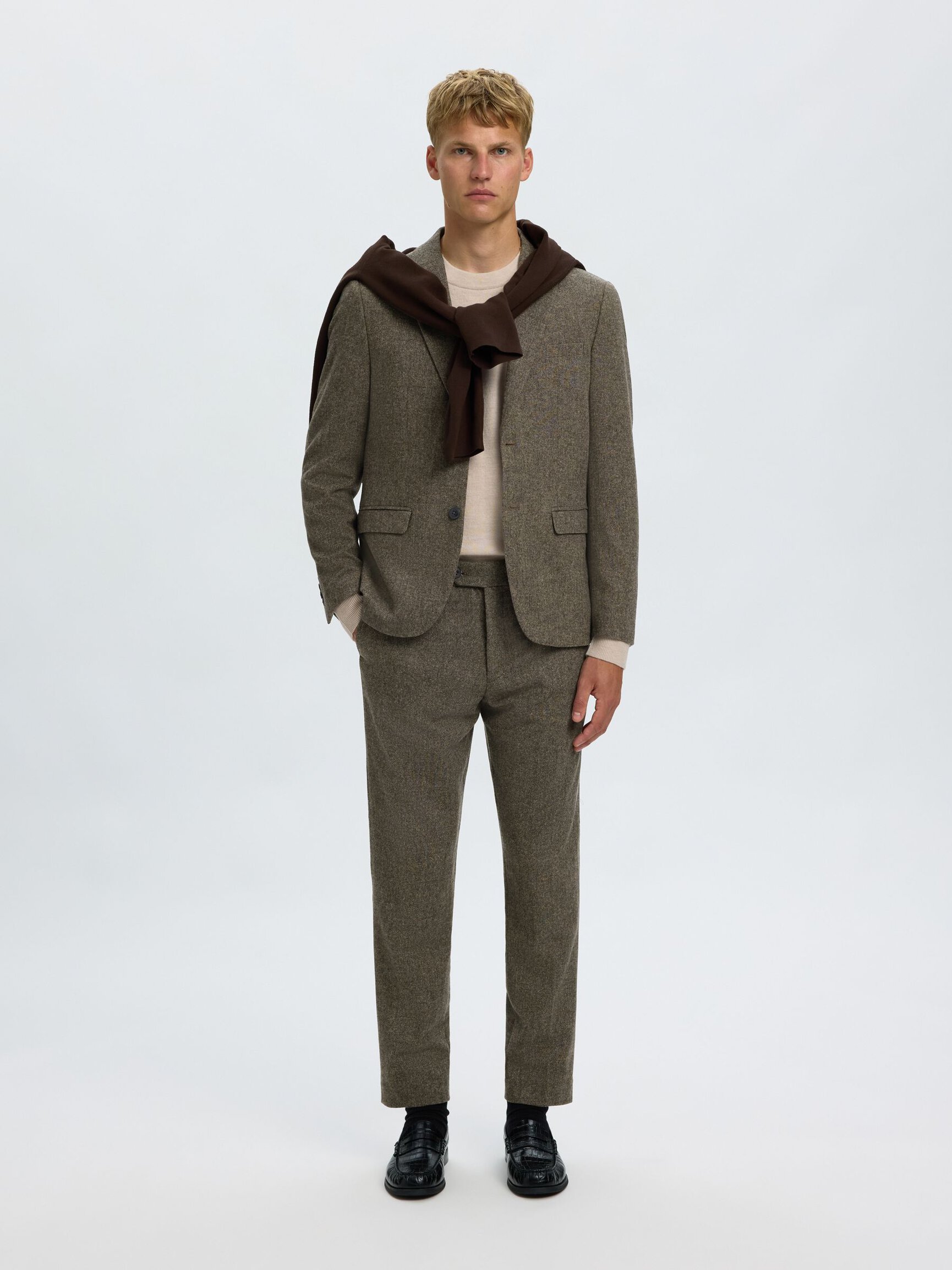 KARIERTER WOLLGEMISCH BLAZER
