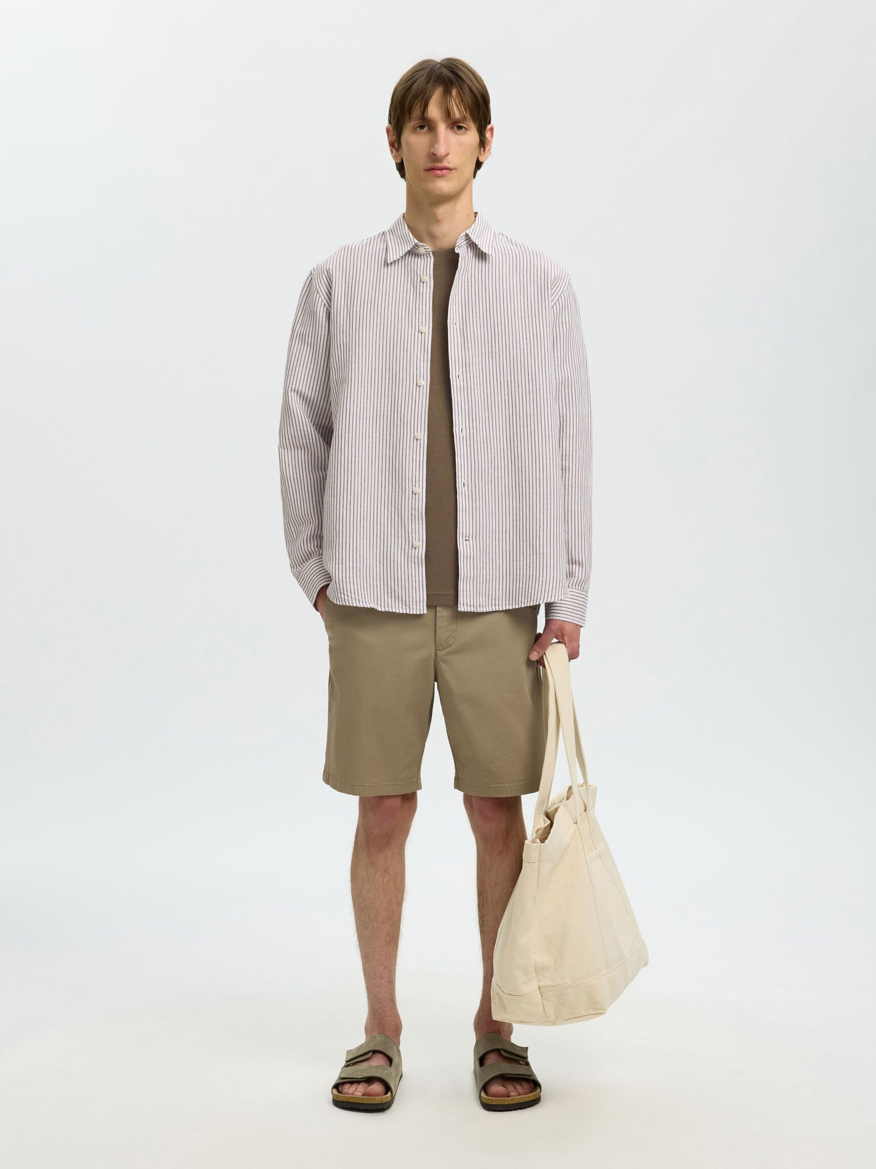 REGULAR FIT SKJORTE I HØRBLANDING