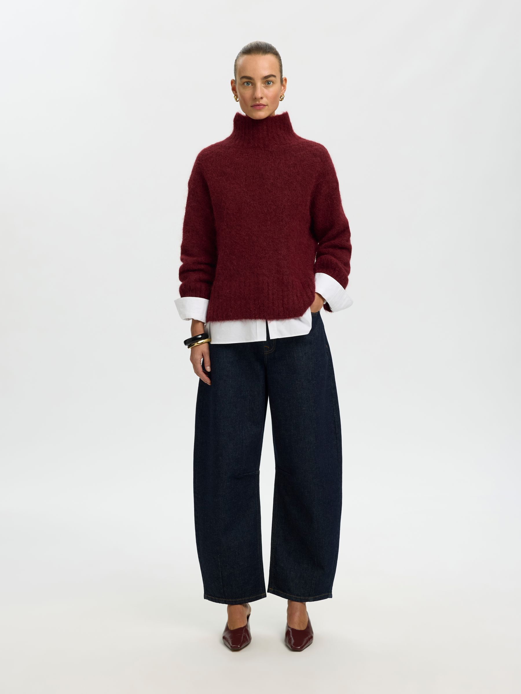 WOOL BLEND HIGH-NECK JUMPER