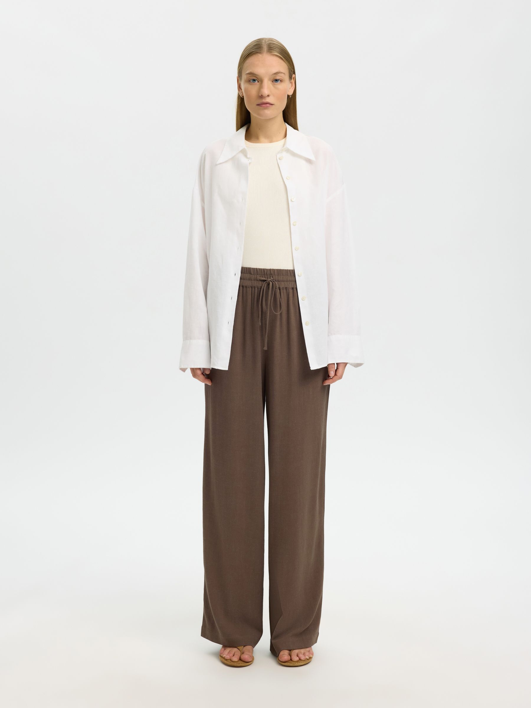 VISCOSE BLEND TROUSERS
