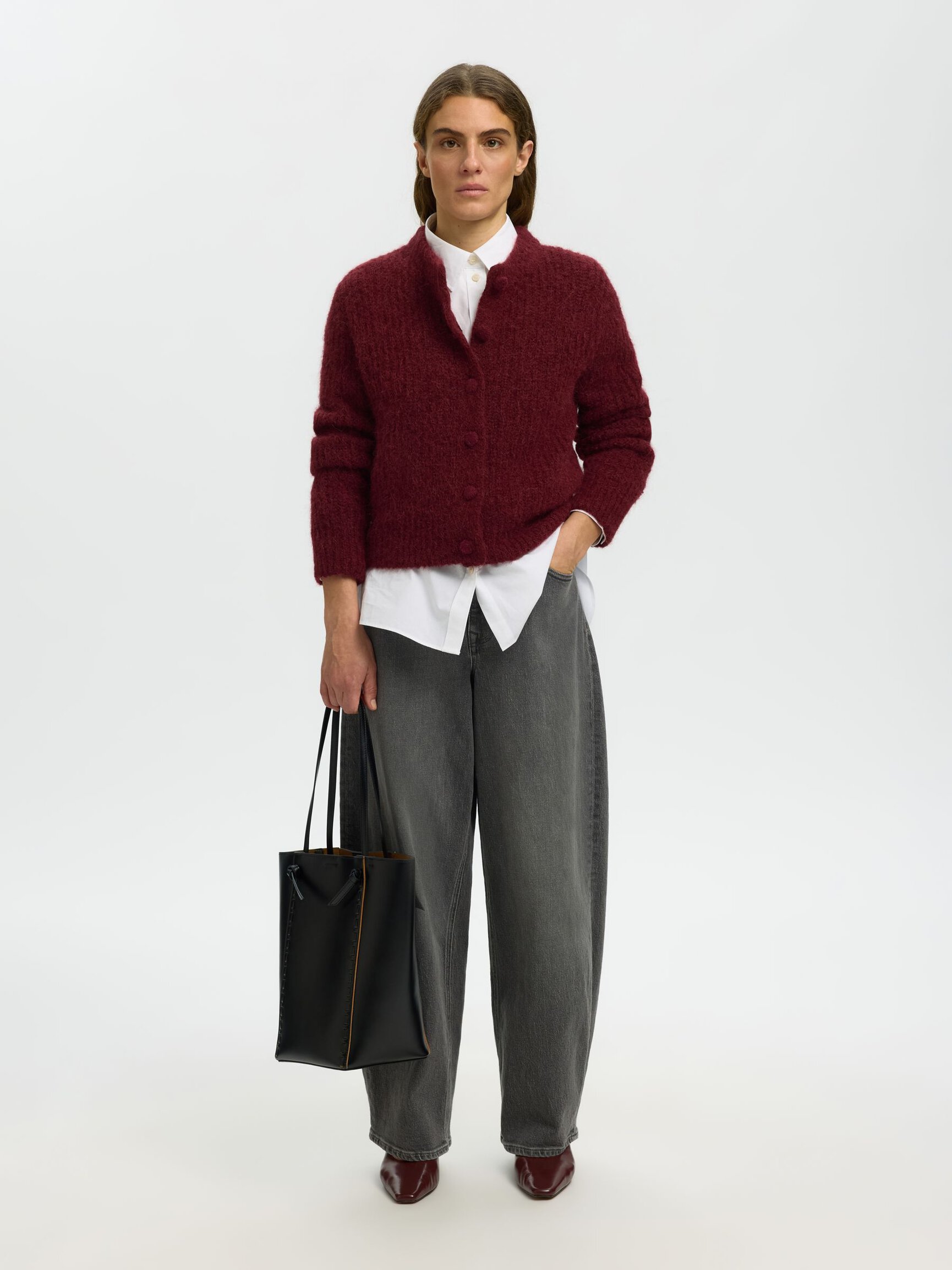 ALPACA BLEND KNITTED CARDIGAN