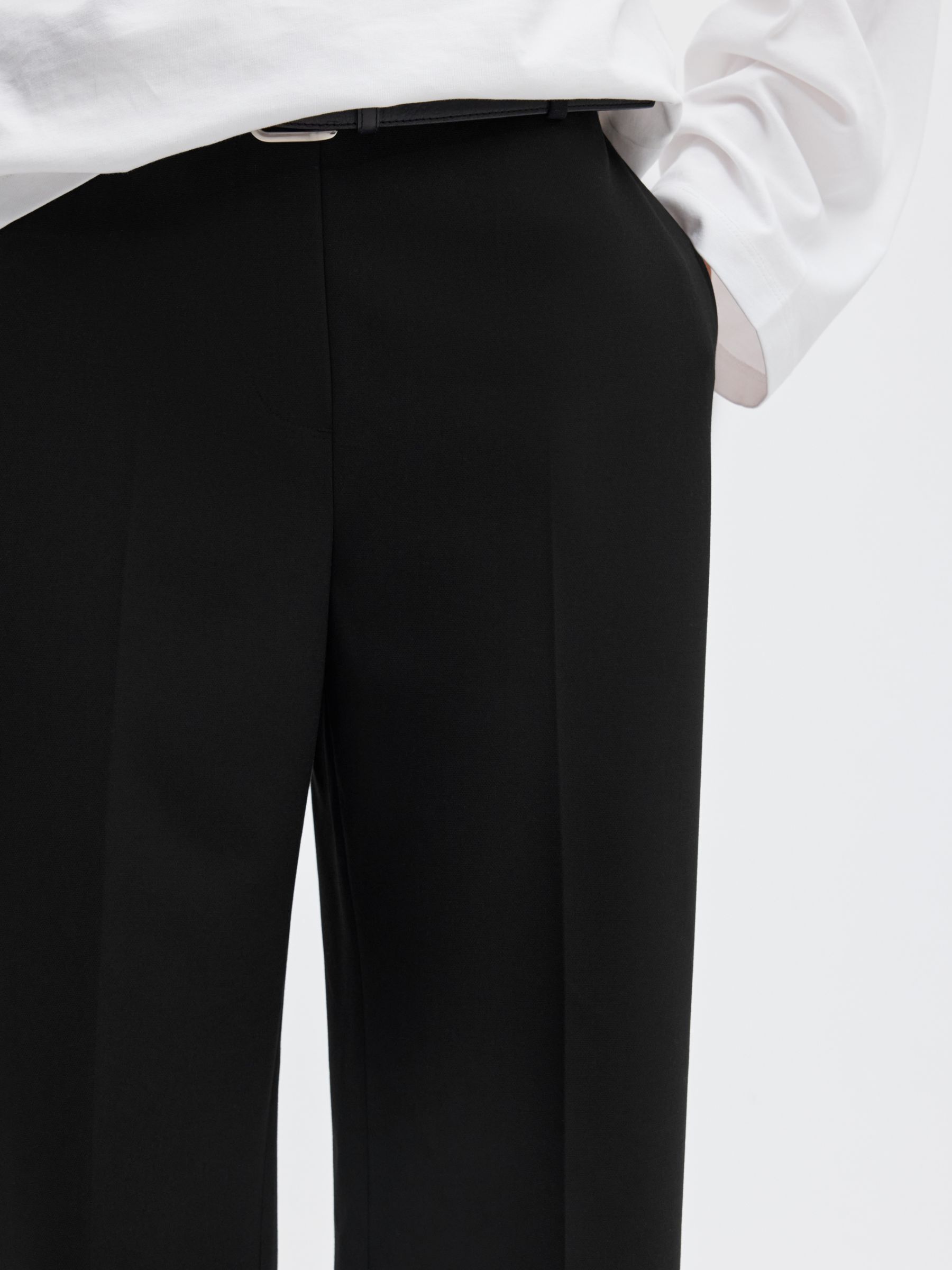 VEYRA ELASTICATED WAIST WIDE-LEG TROUSERS