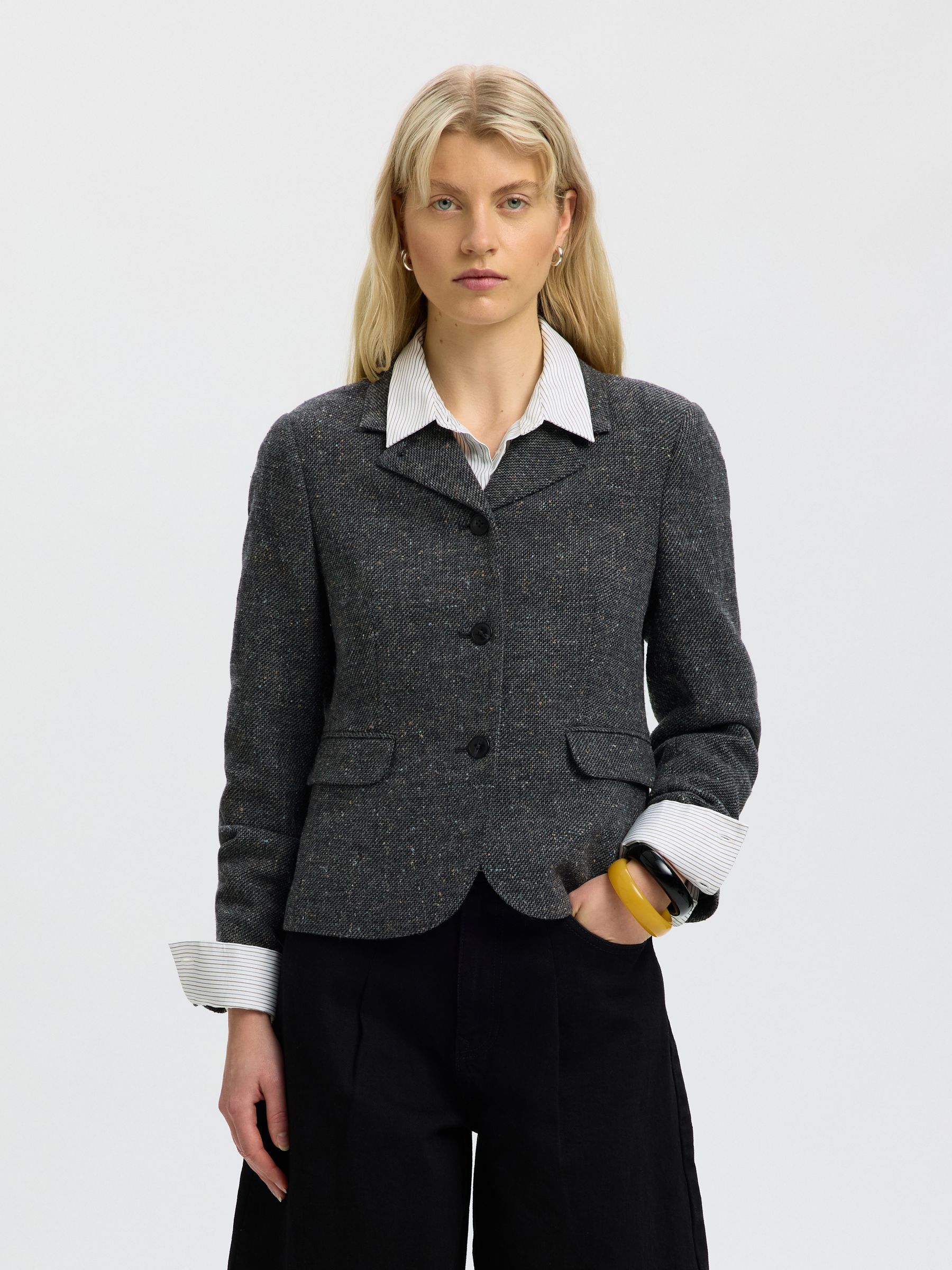 LAINE MÉLANGÉE - COURT BLAZER
