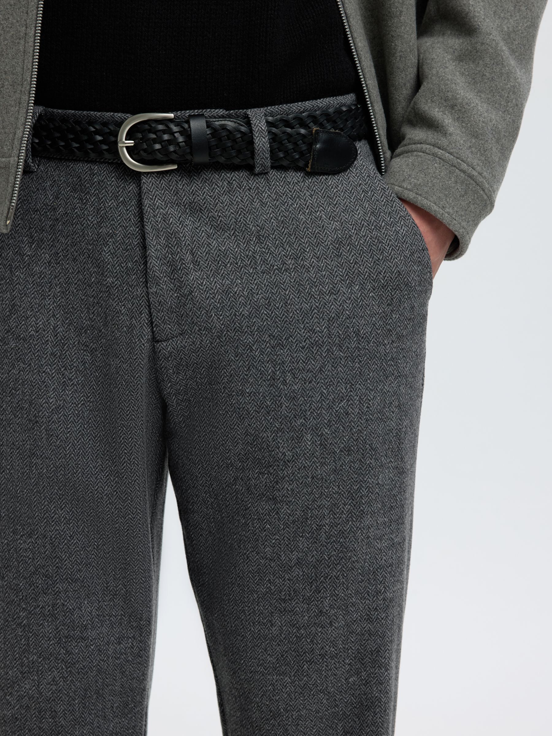 LAINE MÉLANGÉE PANTALON À COUPE EFFILÉE