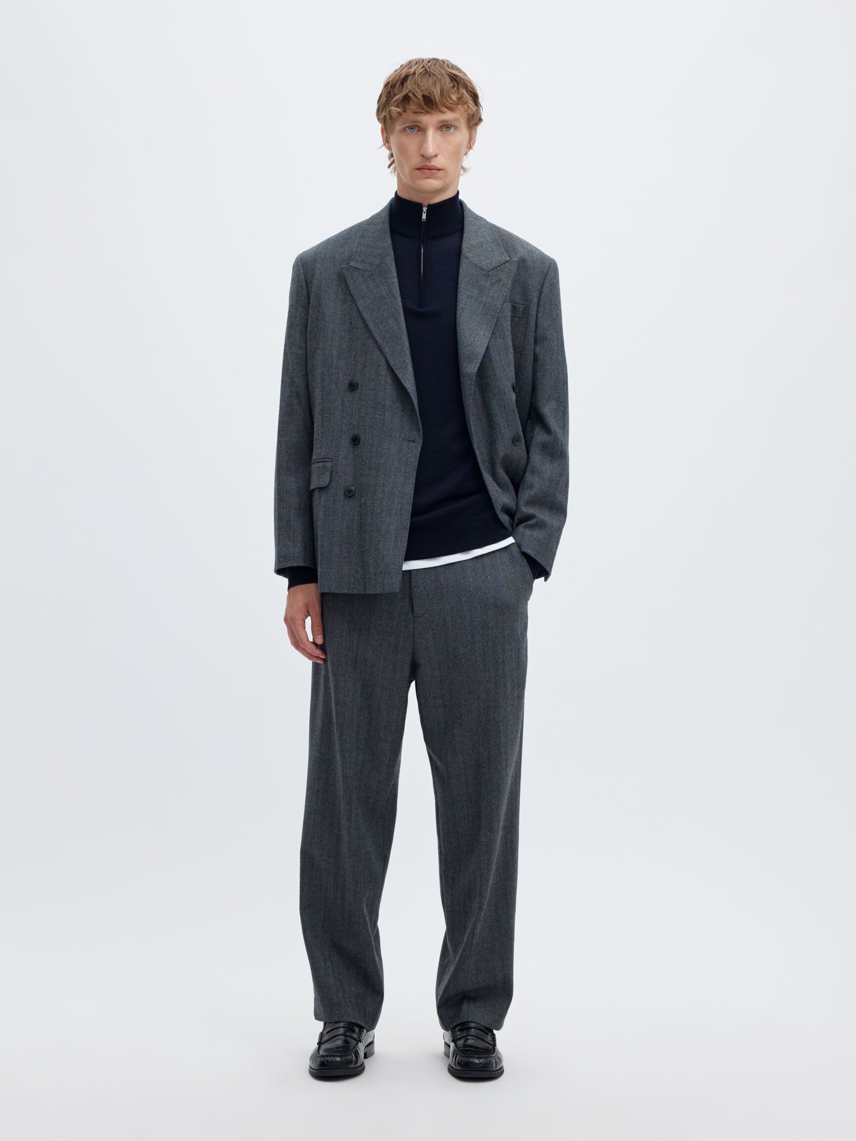 100% MERINO WOOL HALF-ZIP JUMPER