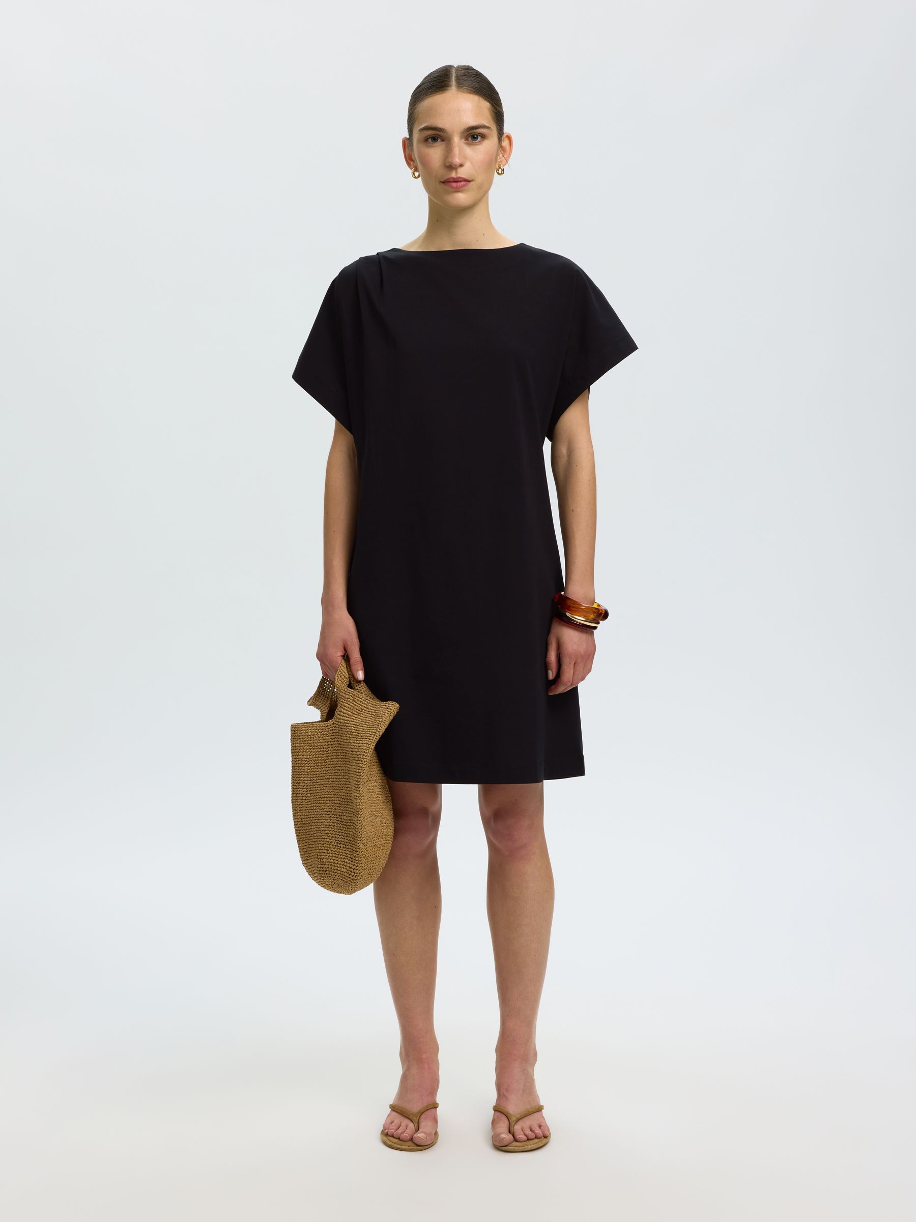 COTTON SHORT SLEEVED MINI DRESS