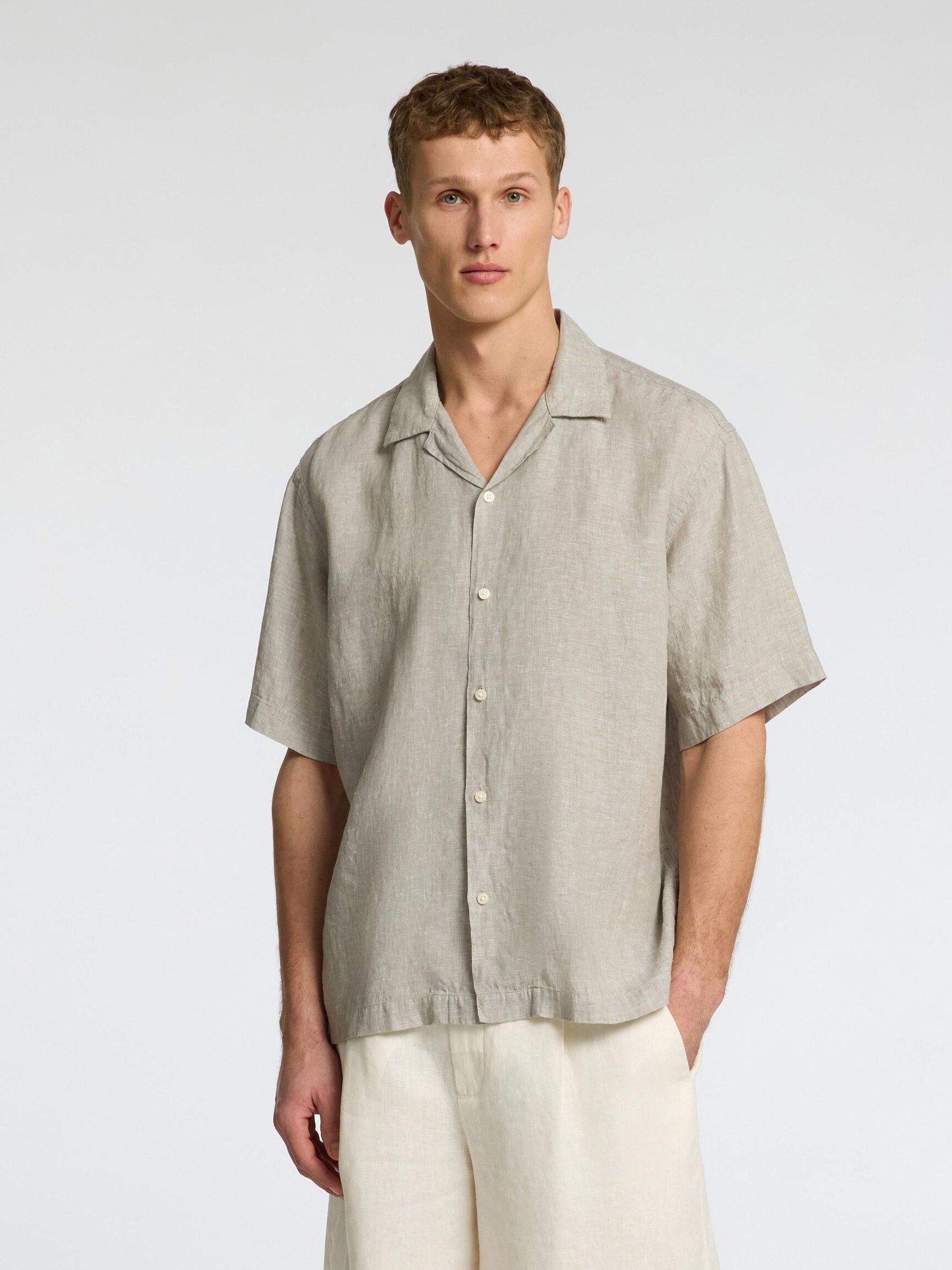 100% LINEN SHORT SLEEVED SHIRT