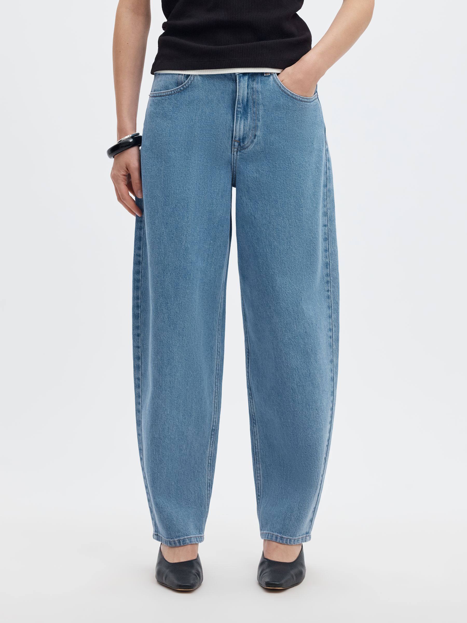 À TAILLE HAUTE JEANS BARREL