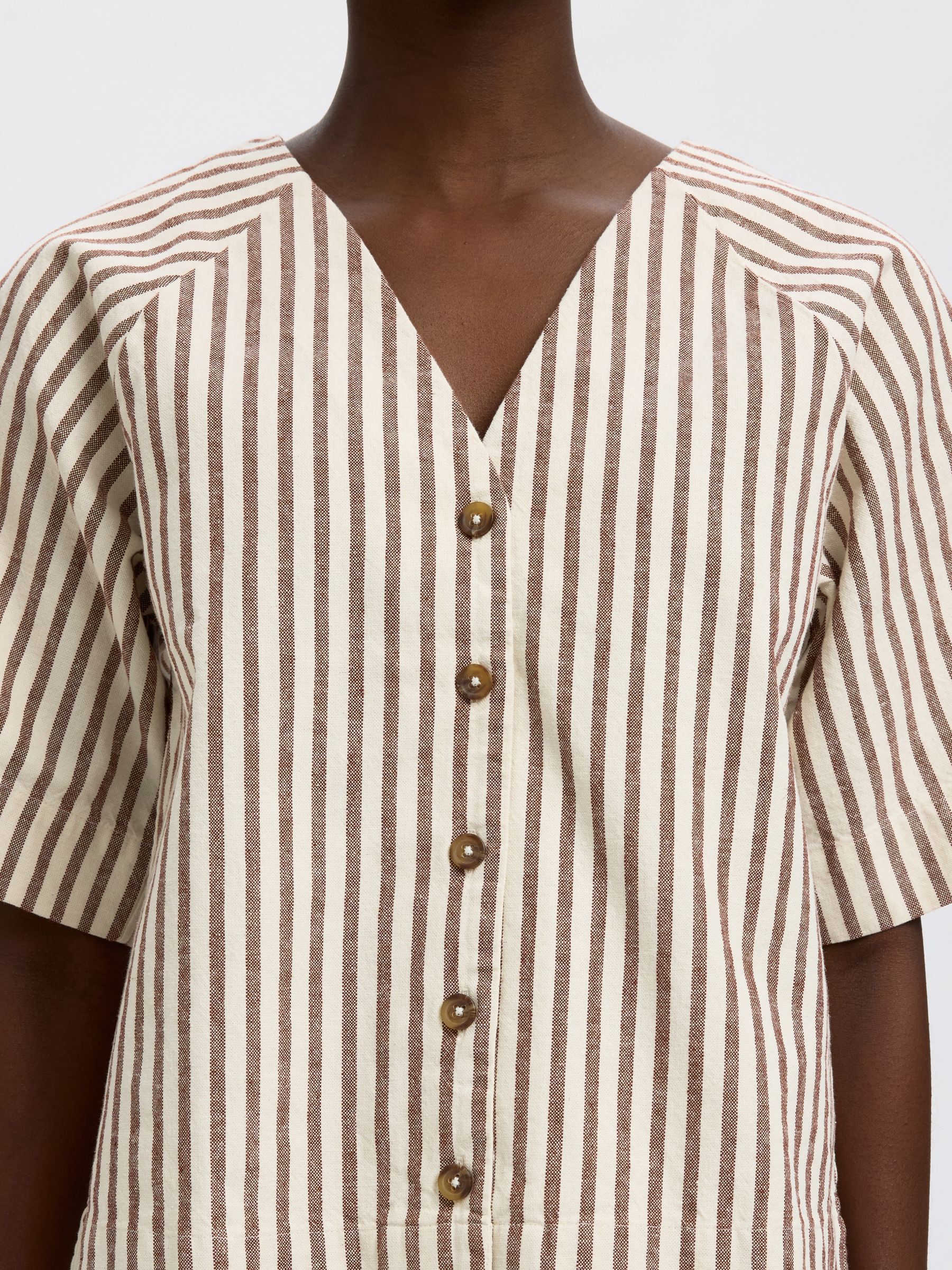 COTTON BLEND  2/4 SLEEVED BLOUSE
