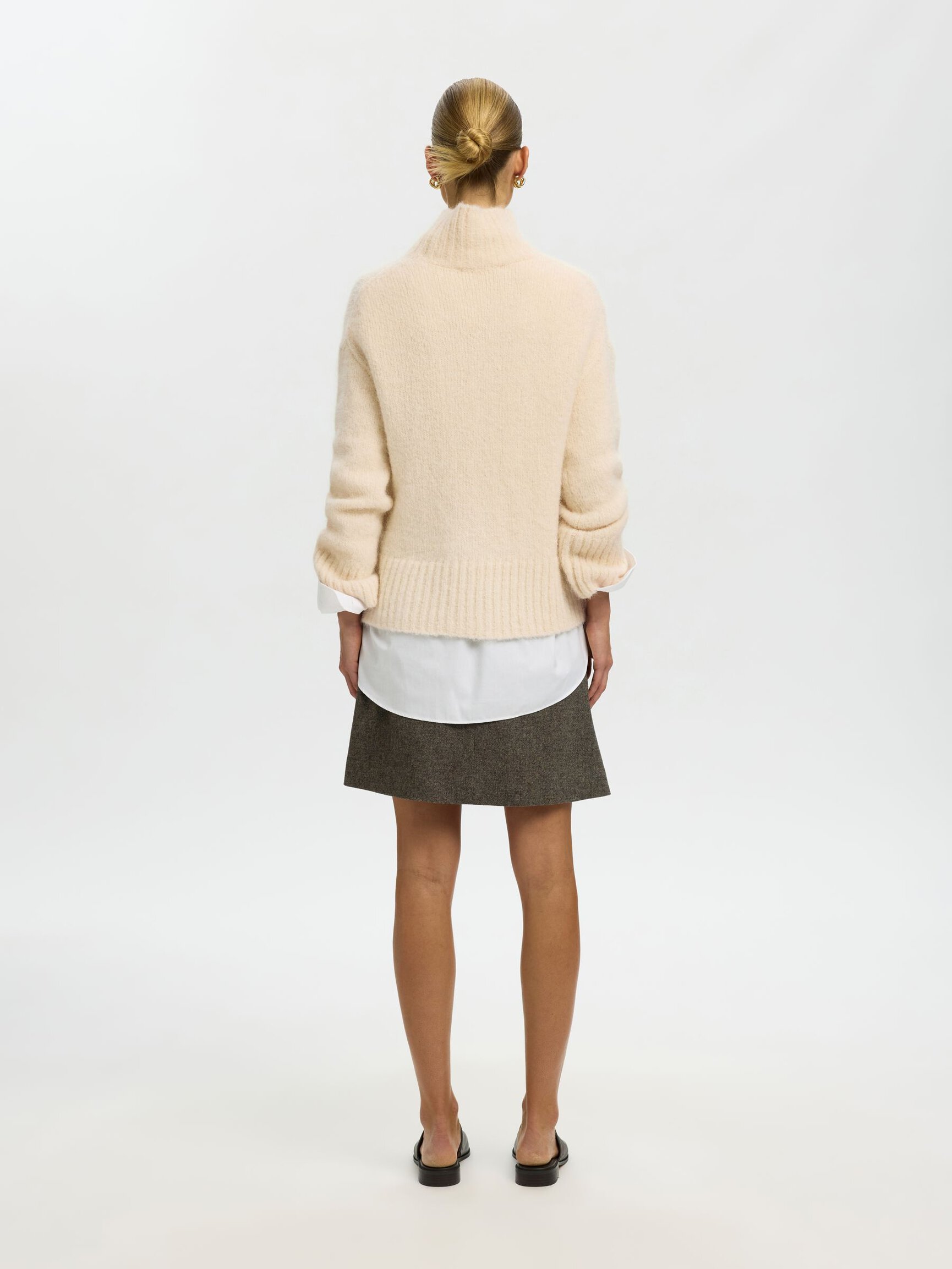 WOOL BLEND HIGH-NECK JUMPER