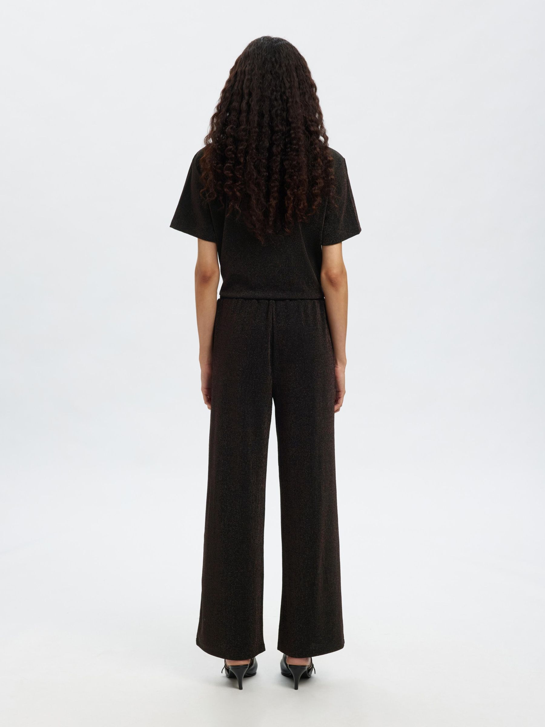 GLITTER HIGH WAISTED TROUSERS