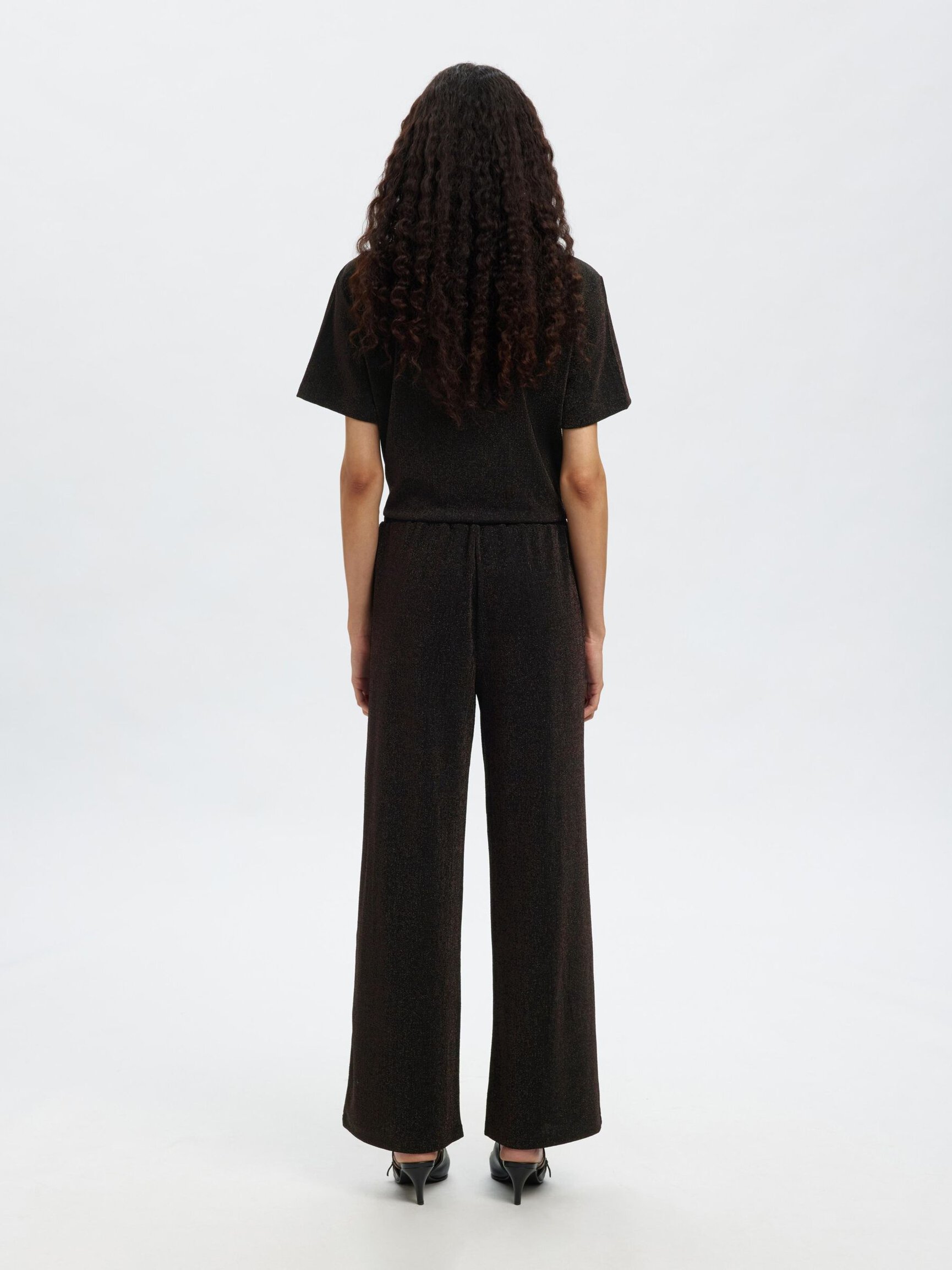 GLITTER HIGH WAISTED TROUSERS