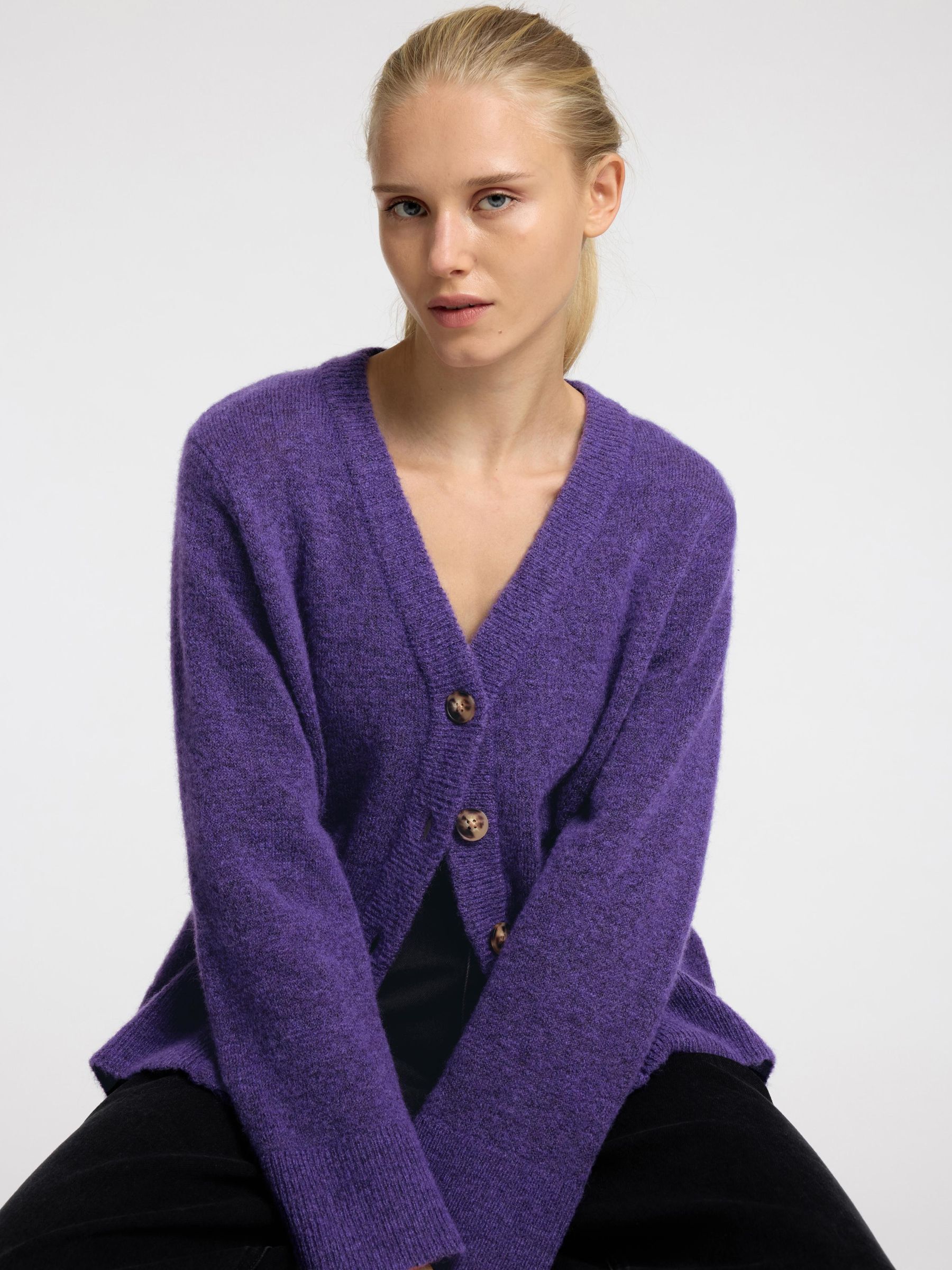 LOOSE FIT WOOL BLEND CARDIGAN