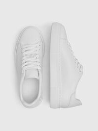 LEATHER TRAINERS, White, highres
