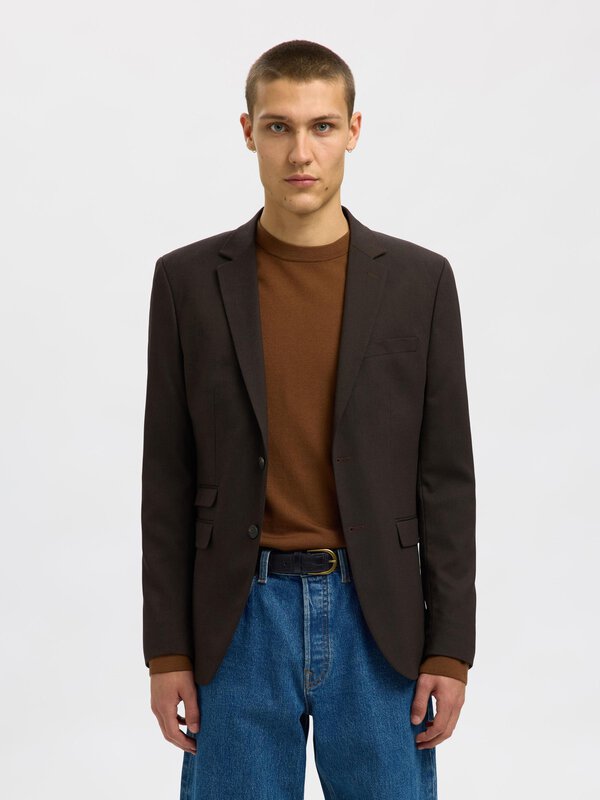 Woven Wool Blend Blazer