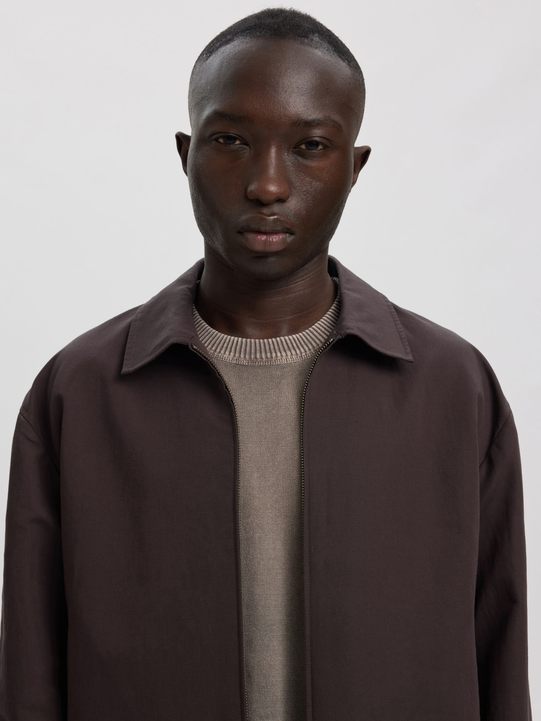 LINEN BLEND OVERSHIRT