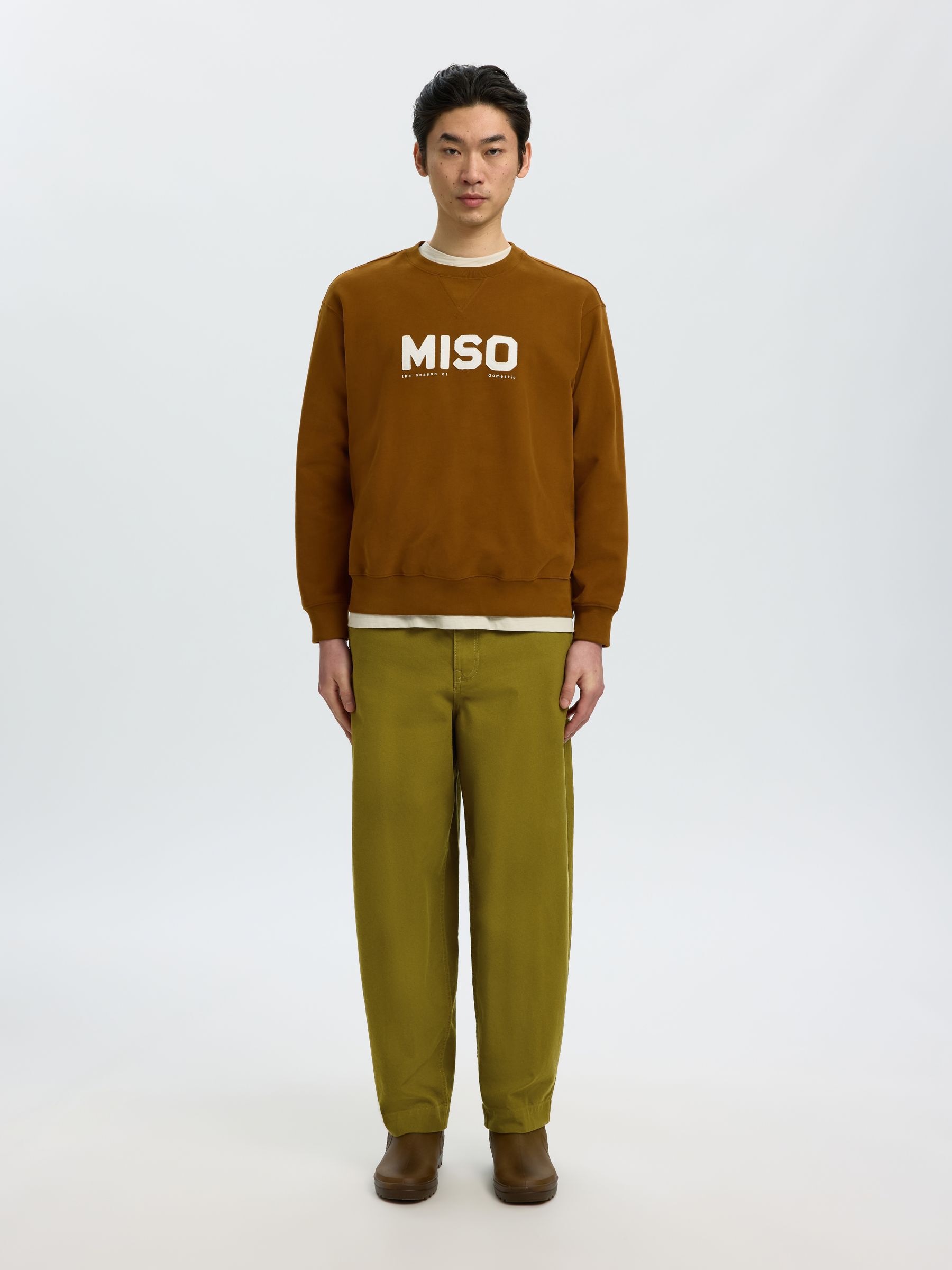 LINEN BLEND BARREL FIT TROUSERS