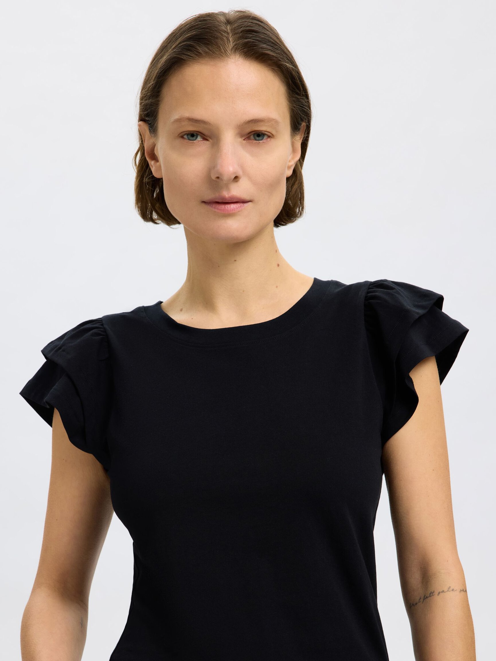 EN COTON À VOLANTS T-SHIRT