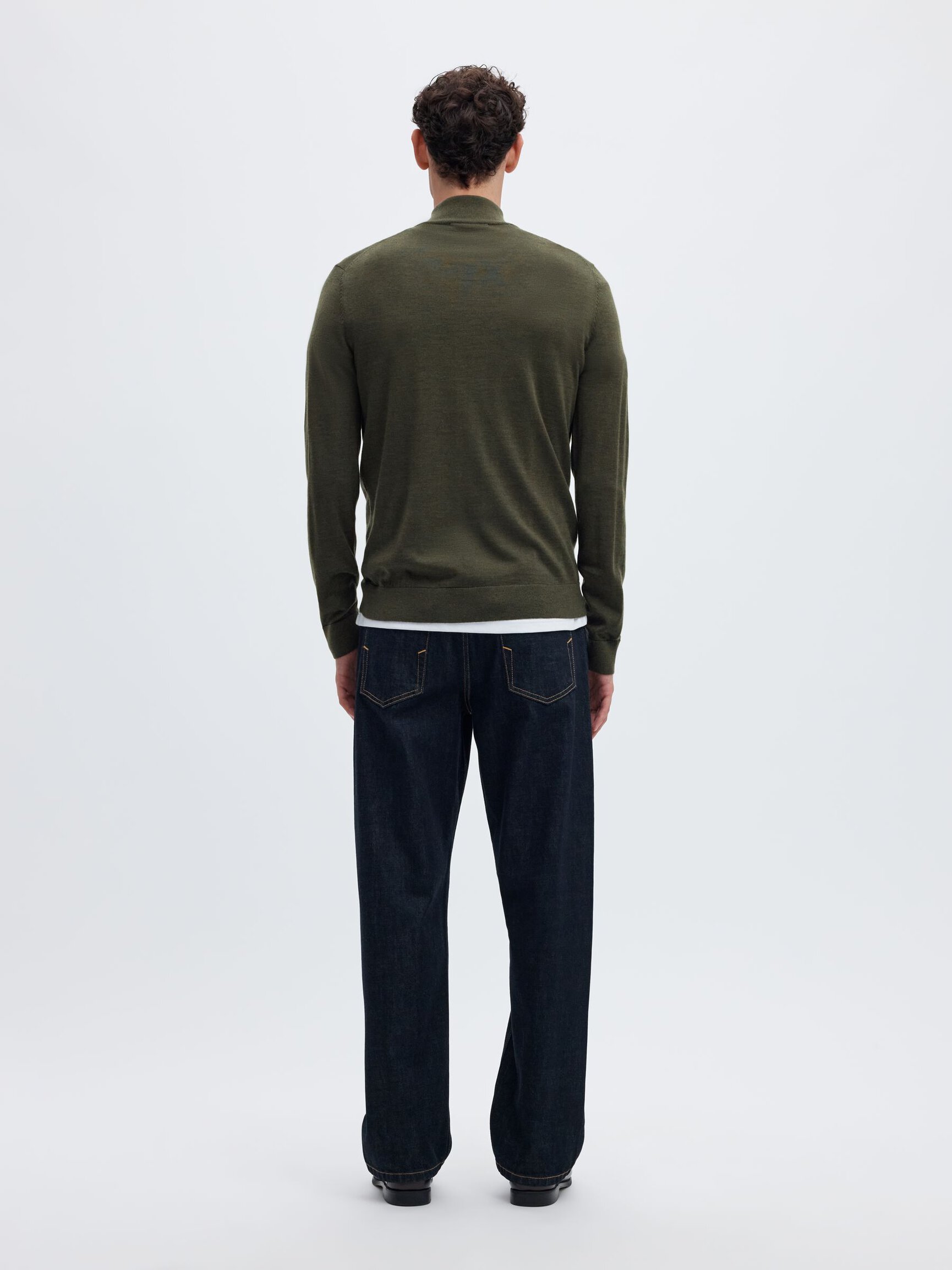 100% MERINO WOOL HALF-ZIP JUMPER