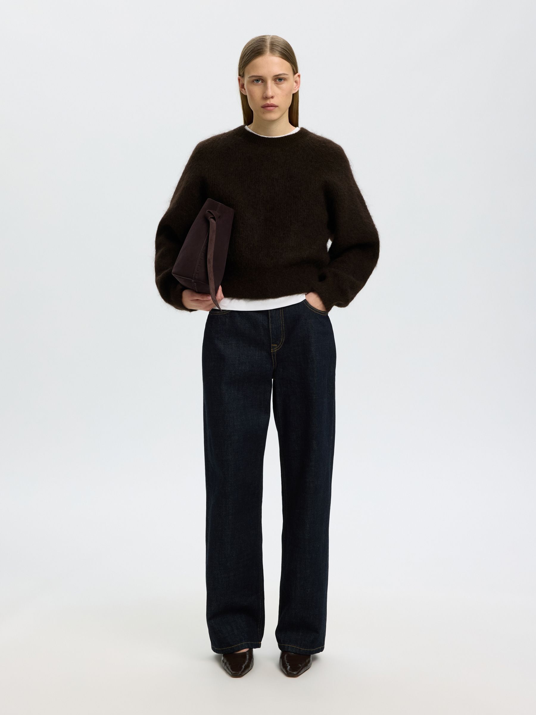 MOHAIR BLEND KNITTED JUMPER
