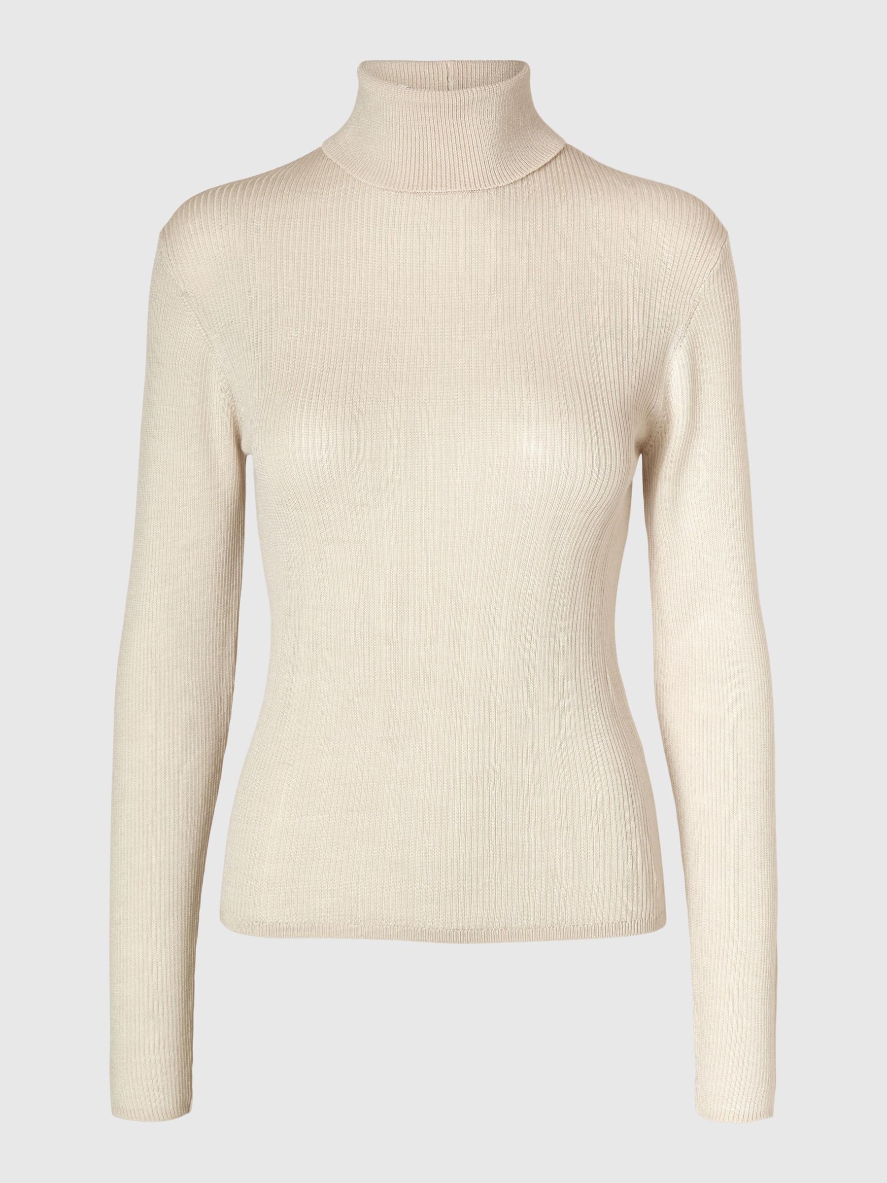 RIBBED WOOL BLEND TURTLENECK