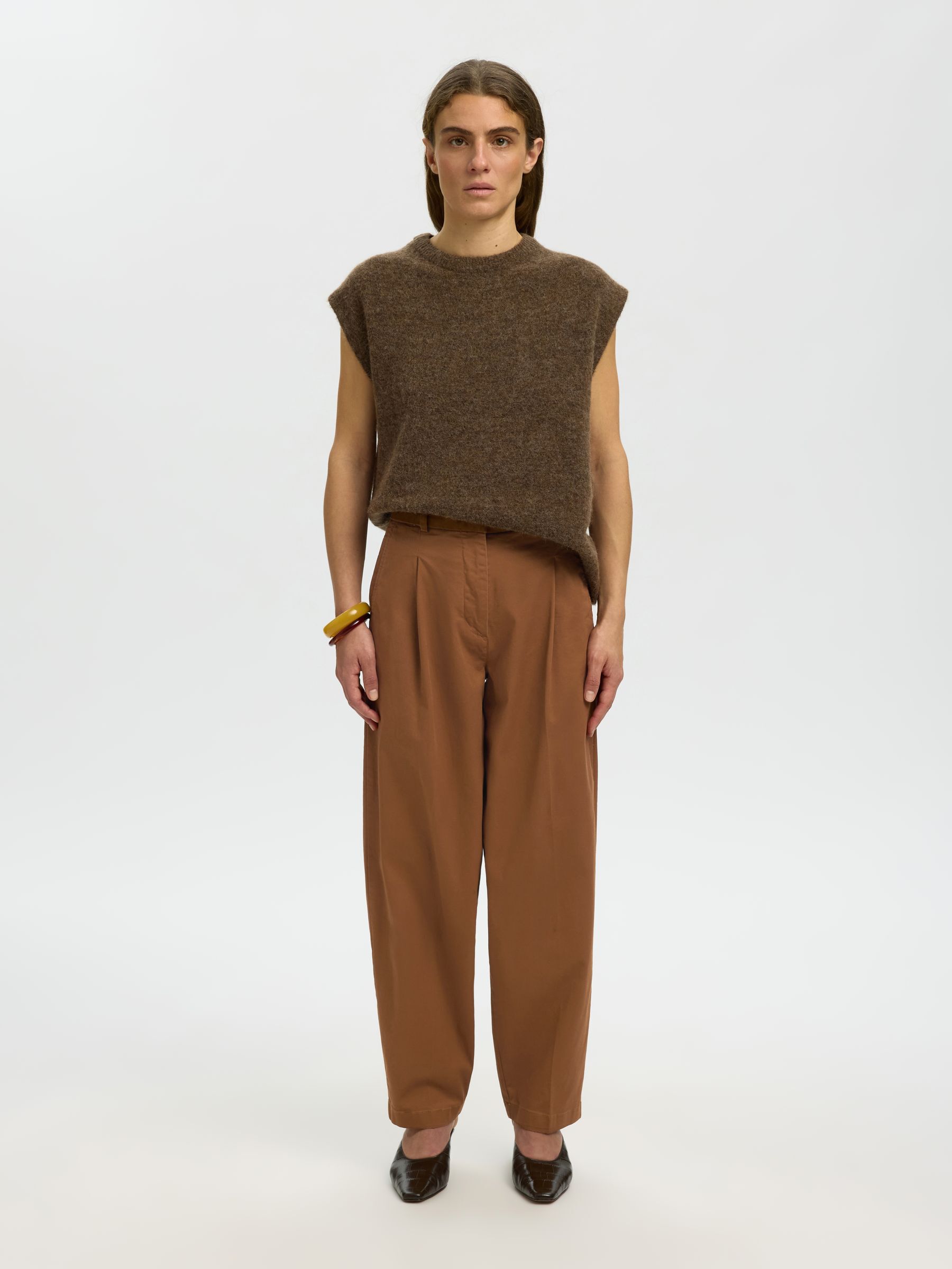 COTTON BLEND TROUSERS