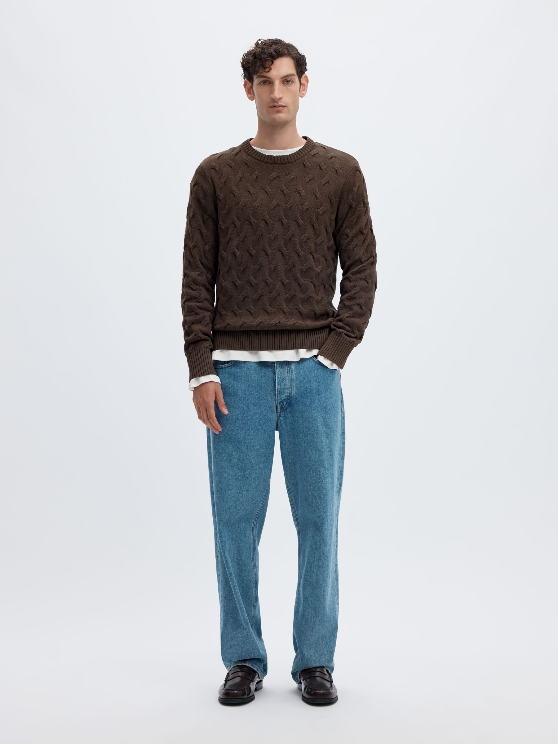 CABLE KNIT CREWNECK JUMPER