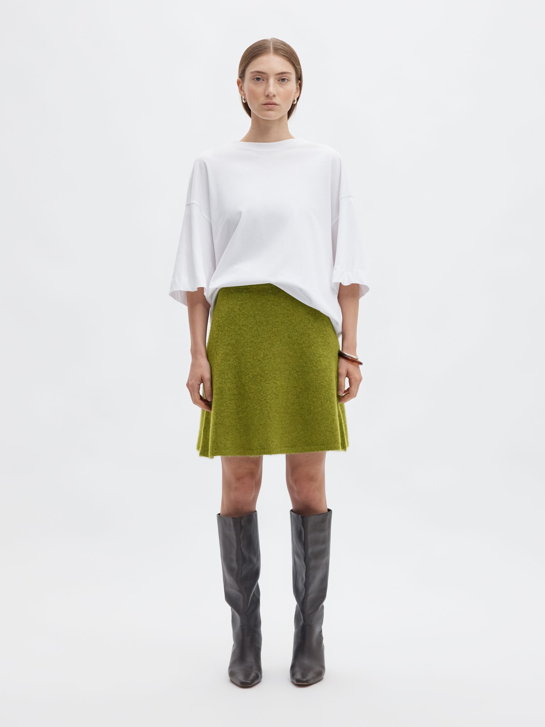 BRUSHED KNITTED SKIRT