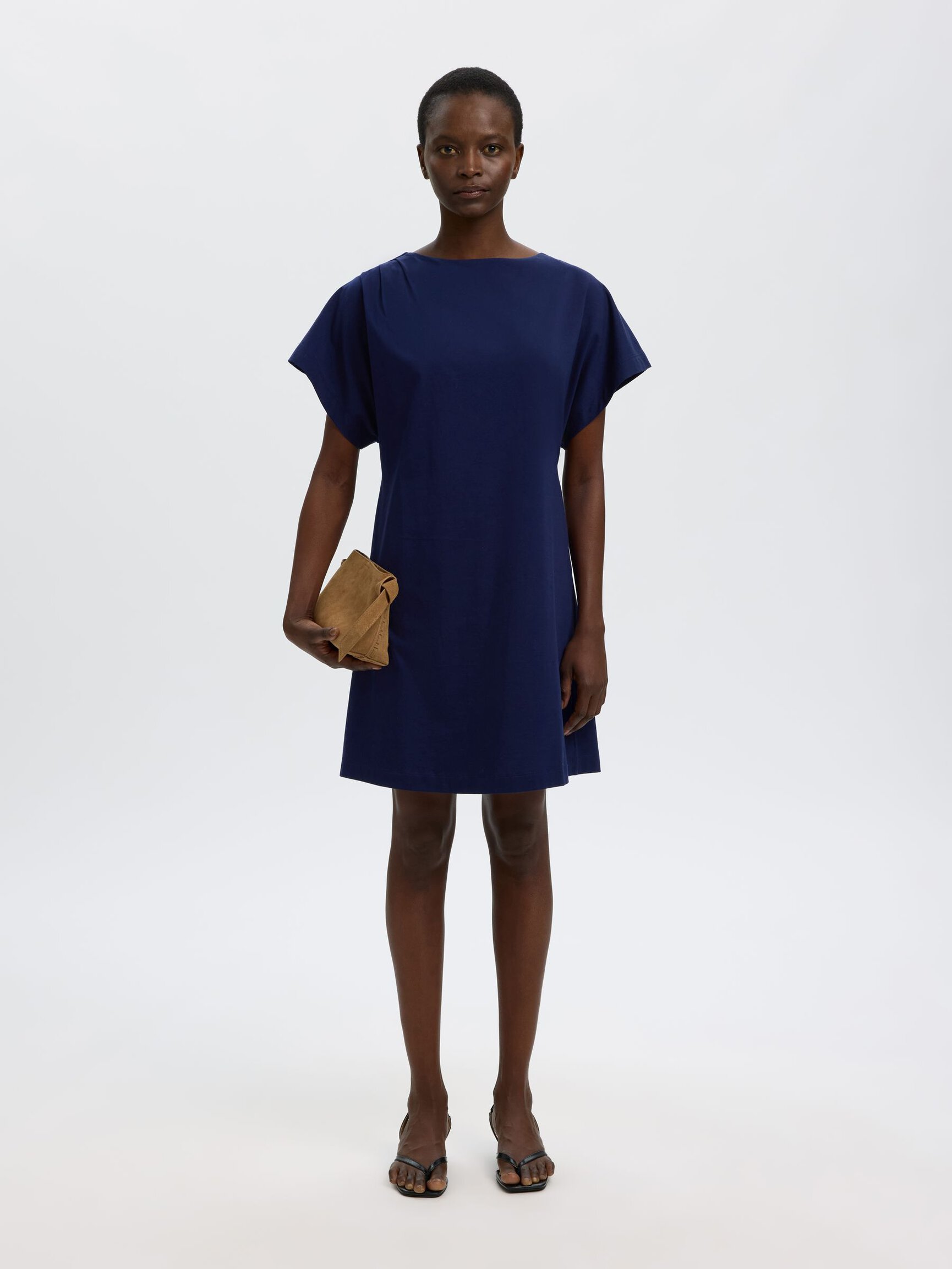 COTTON SHORT SLEEVED MINI DRESS